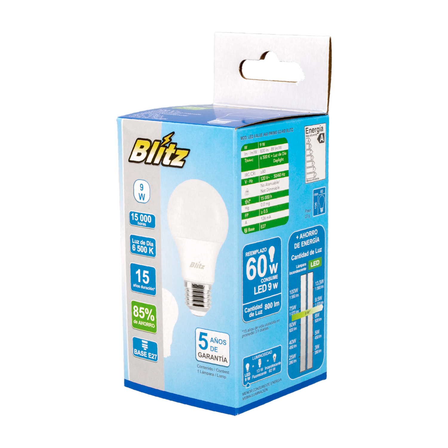 Foco Led Value Luz Blanco De 9W/865 BLÍTZ Unidad
