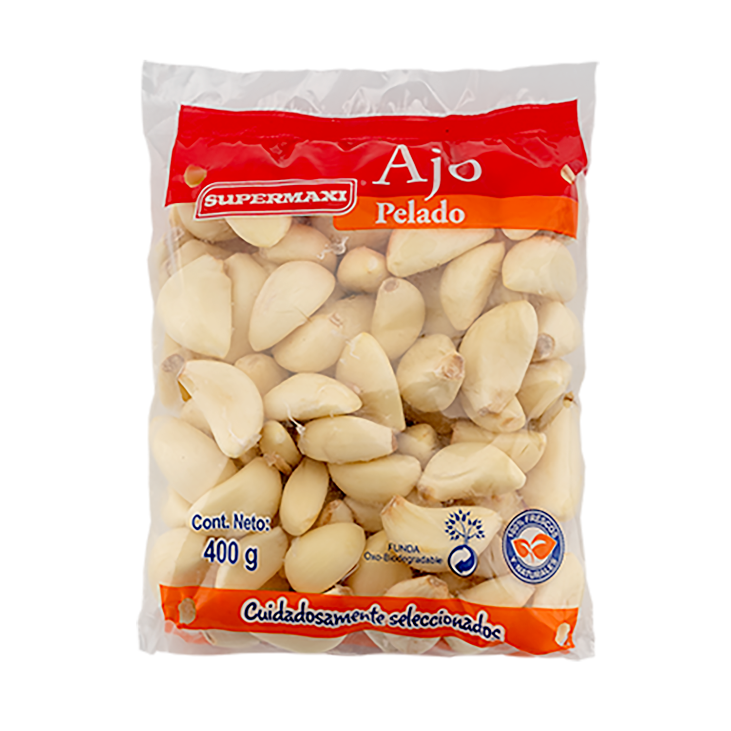 Ajo Empacado Pelado Grande SUPERMAXI 400G