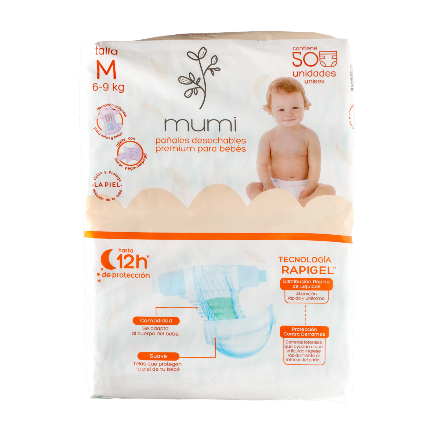 Pañal Para Bebe Ultratrim Mediano MUMI X 50 Uds
