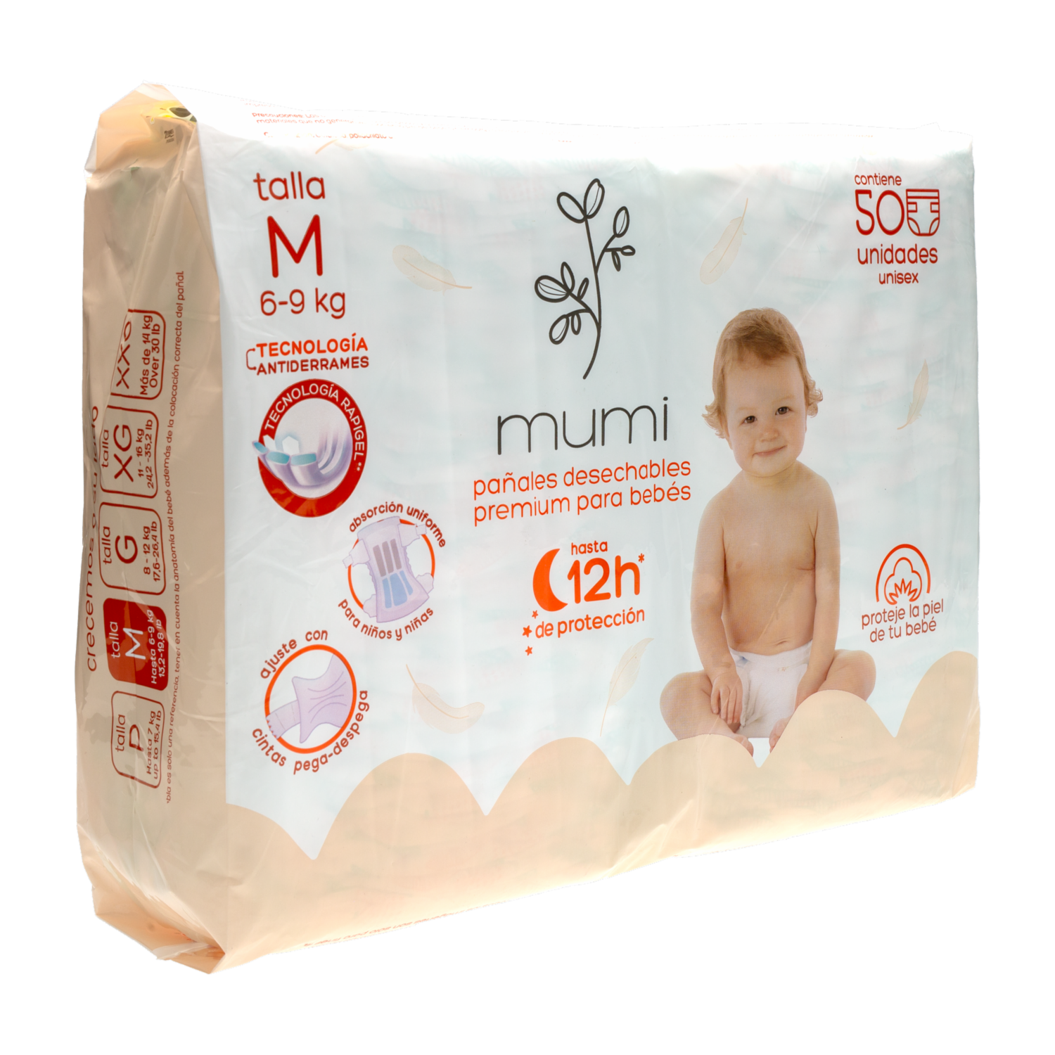 Pañal Para Bebe Ultratrim Mediano MUMI X 50 Uds