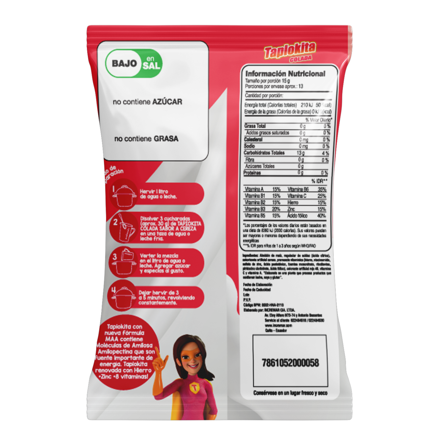 Colada Sabor Cereza TAPIOKITA 200 G