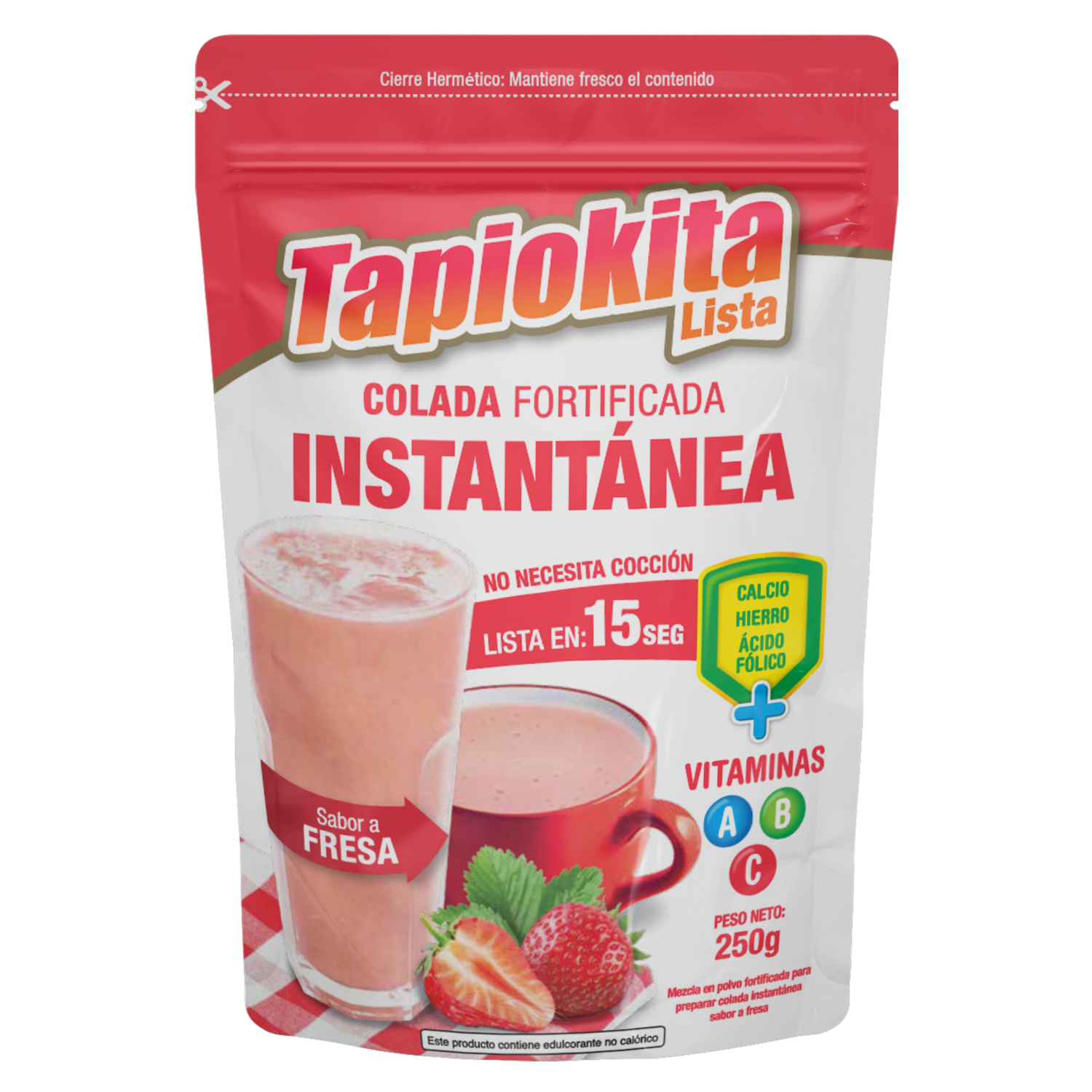 Bebida Multicereal Instantánea Sabor Fresa TAPIOKITA 250 G