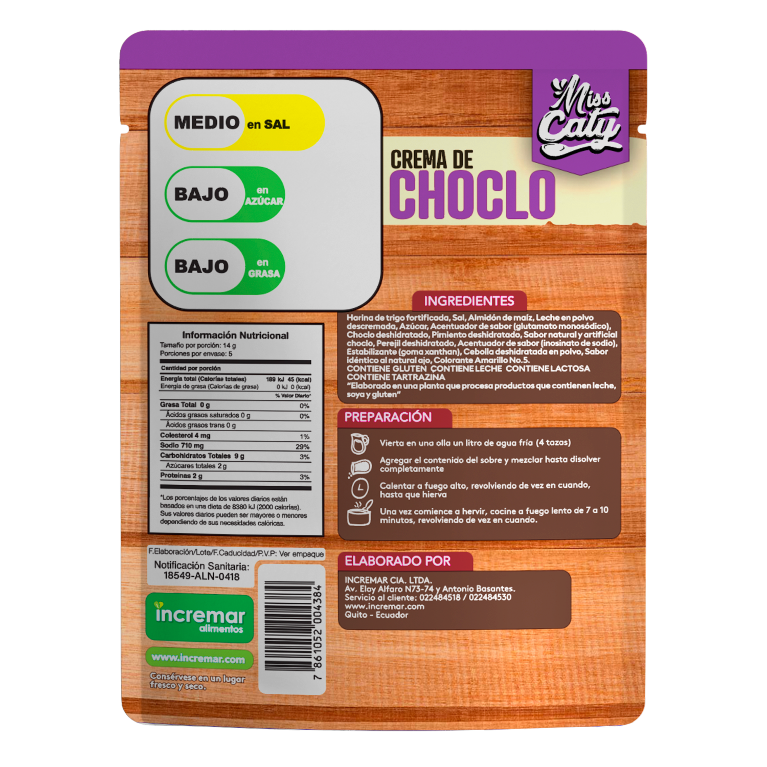 Crema Instantánea De Choclo MISS CATY 70 G