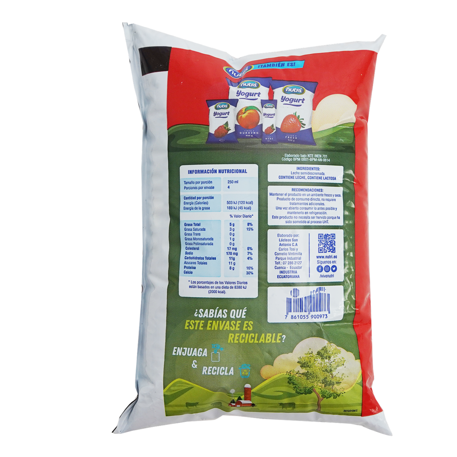 Leche Semidescremada Uht NUTRI Funda