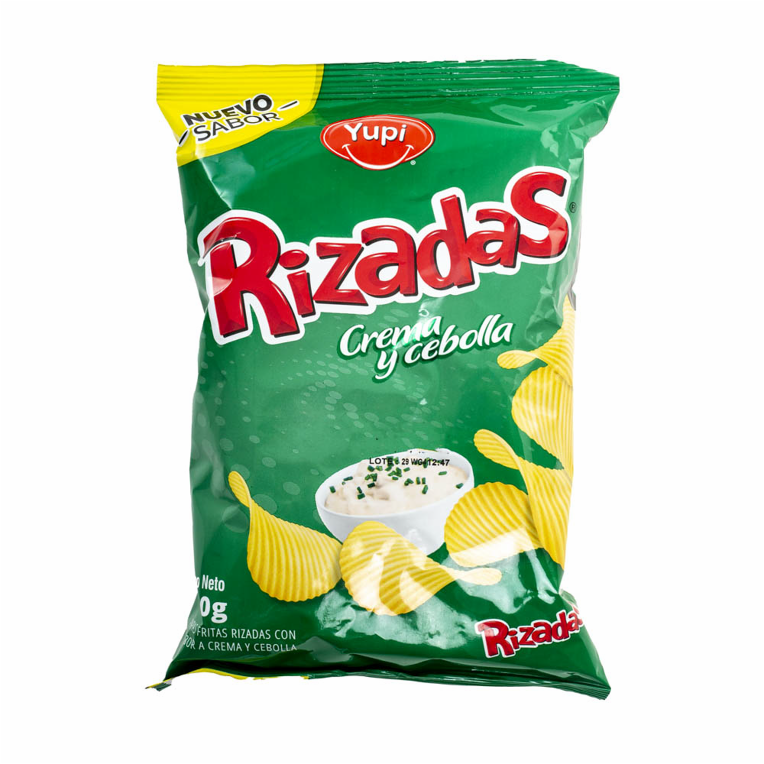 Papas Fritas Sabor A Crema Y Cebolla RIZADAS Funda