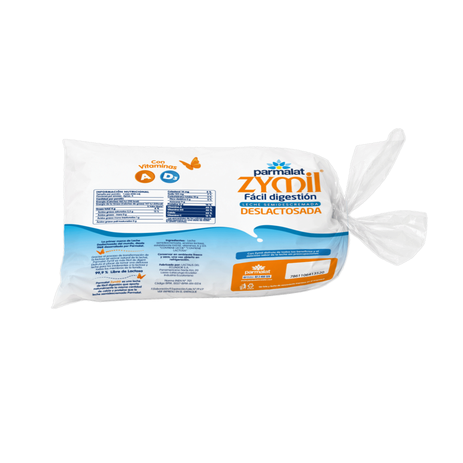 Leche Semidescremada Deslactosada Zymil PARMALAT 6 X 900 Ml