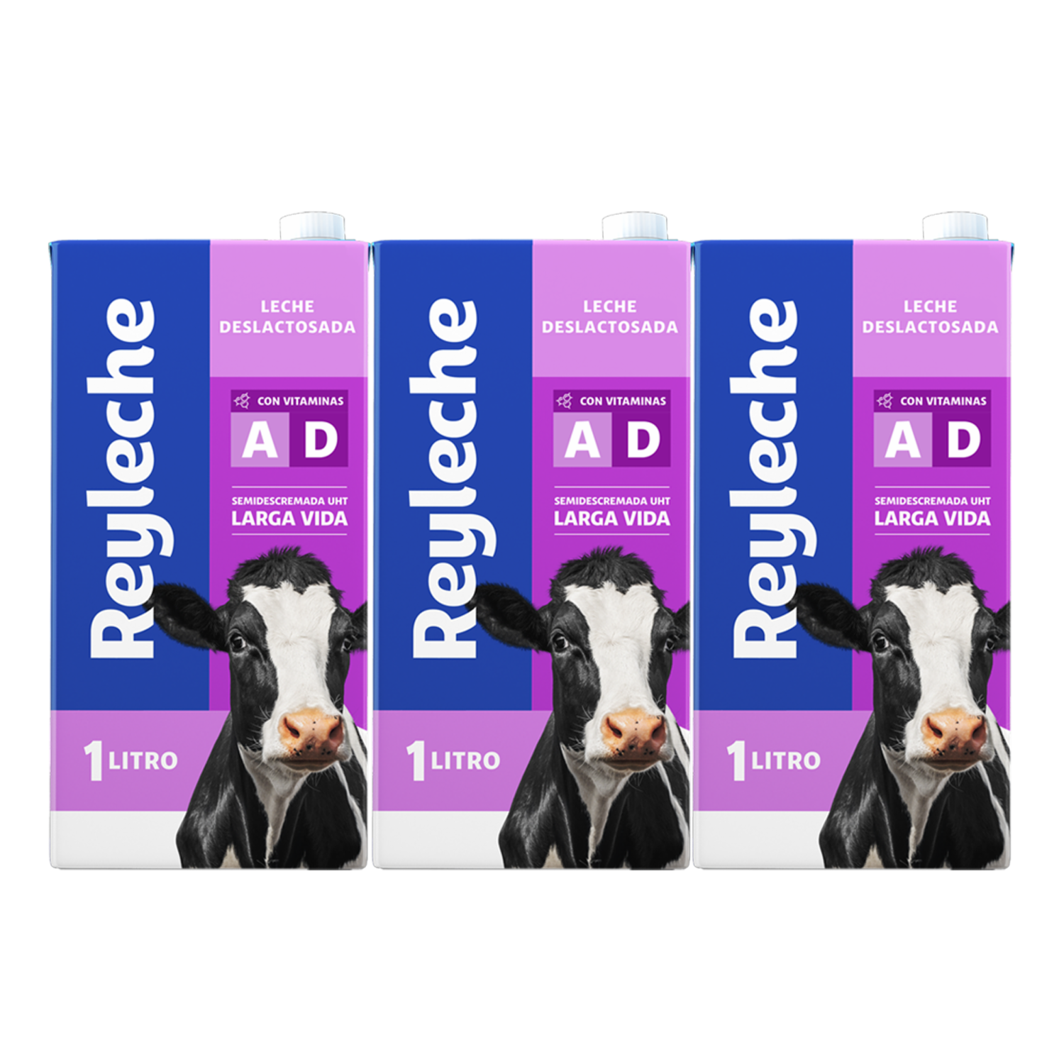 Leche Deslactosada Larga Vida Uht REY LECHE Tetrapack 3 X 1 Litro