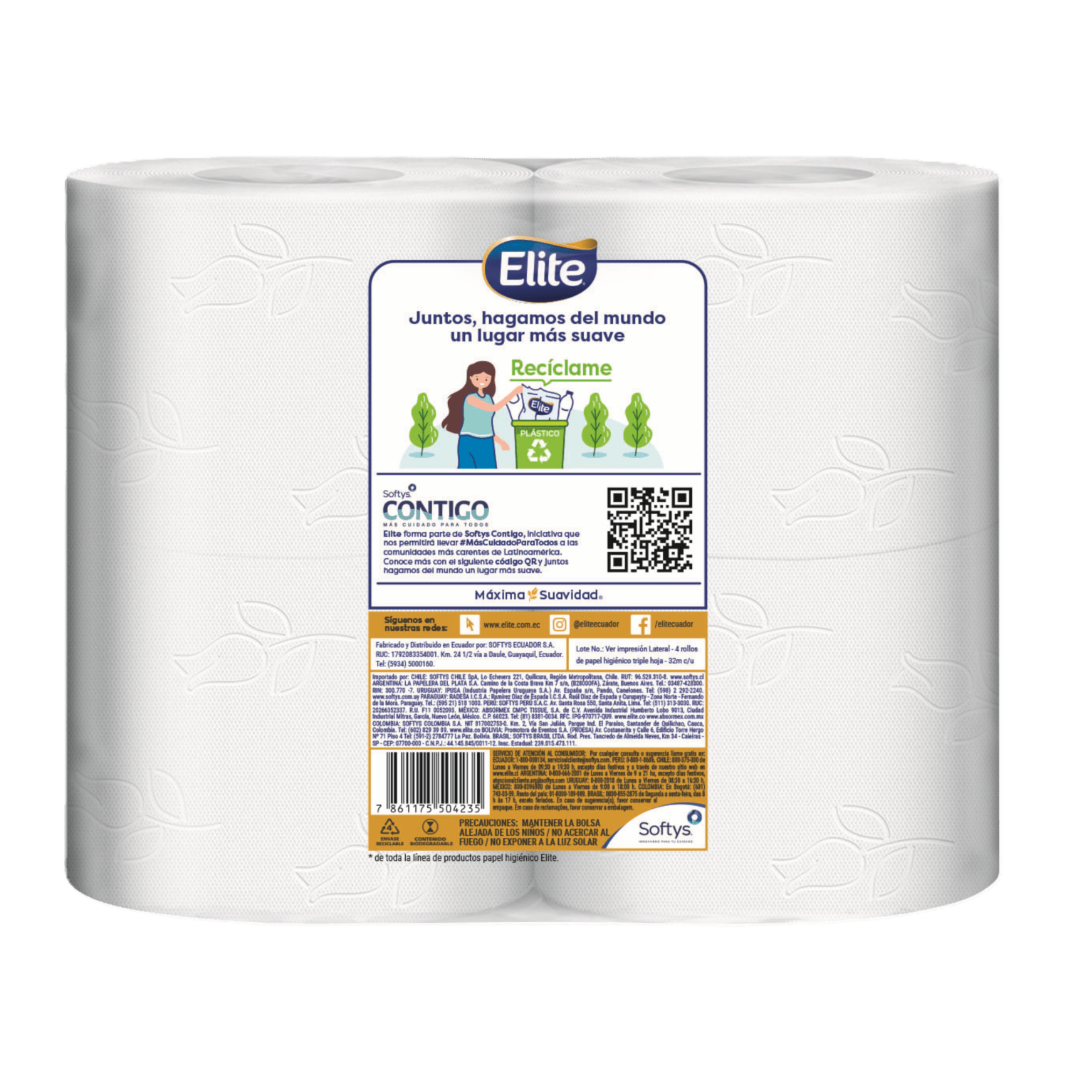 Papel Higiénico Soft & Strong Triple Hoja ELITE 4 Rollos