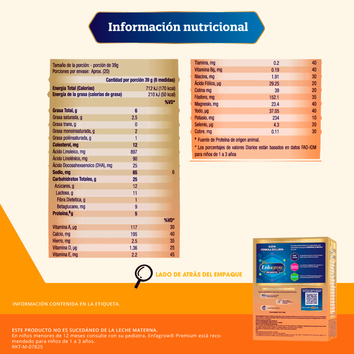 Leche Infantil Tercera Etapa Premium 3 Promental  Vainilla ENFAGROW 1650 G