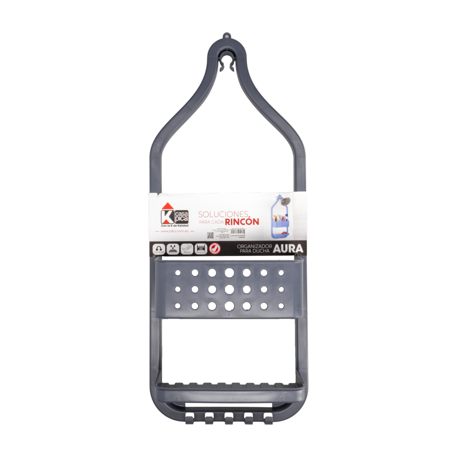 Organizador De Baño Diseño  Aura  Gris CASA PICA 68X27.3 Cm