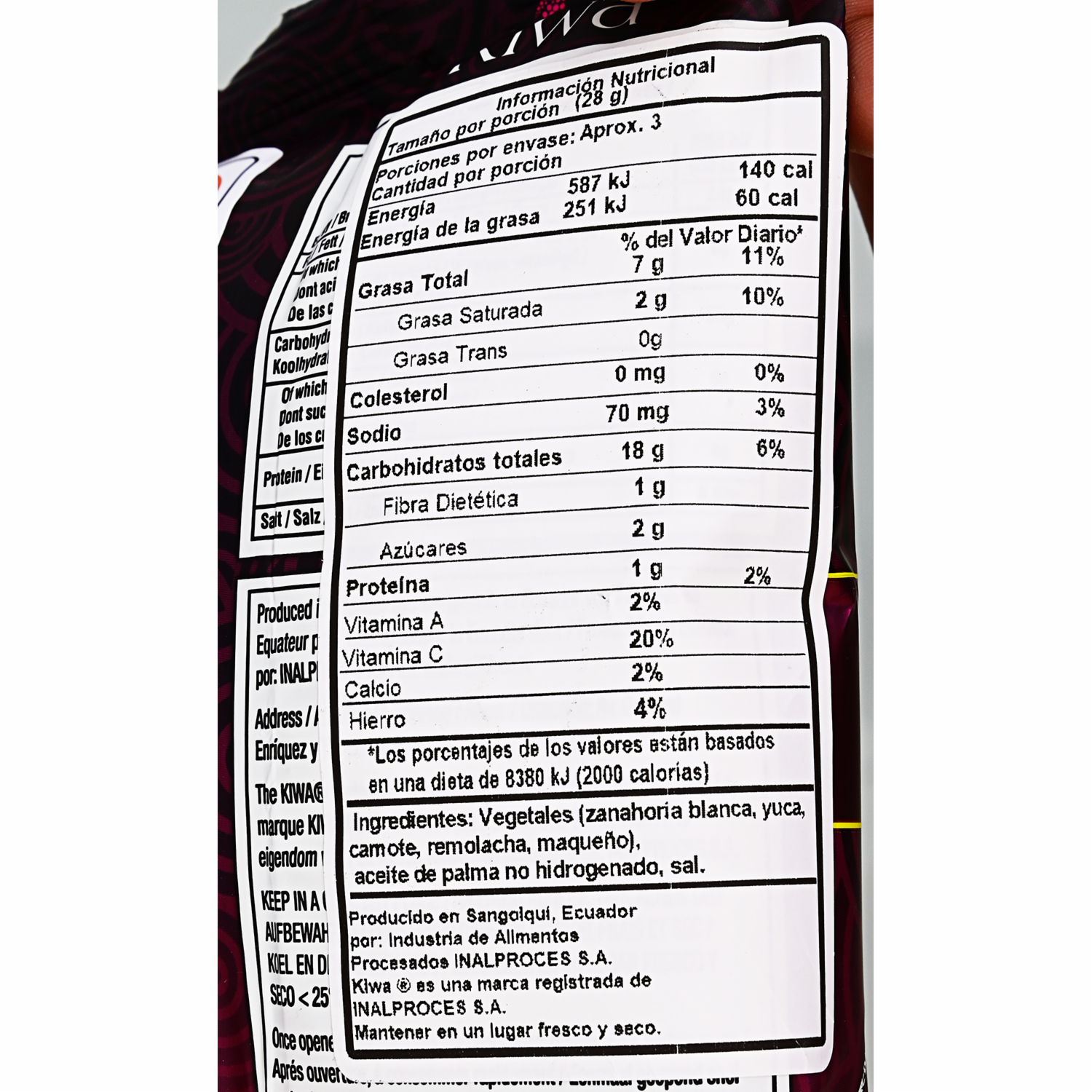 Chips Vegetales Mix KIWA 70 G