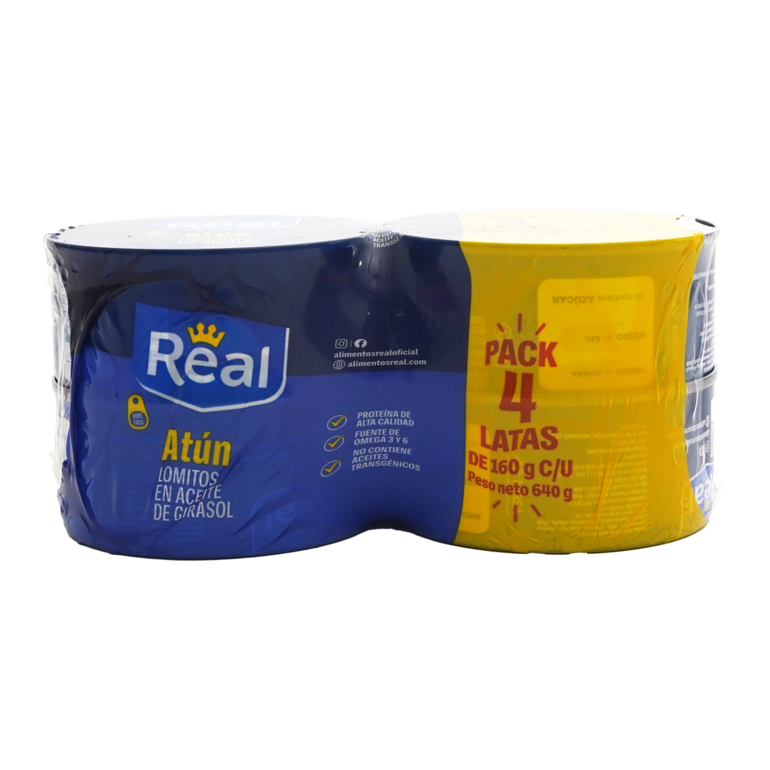 Atún Lomitos En Aceite De Girasol REAL 4 X 160 G
