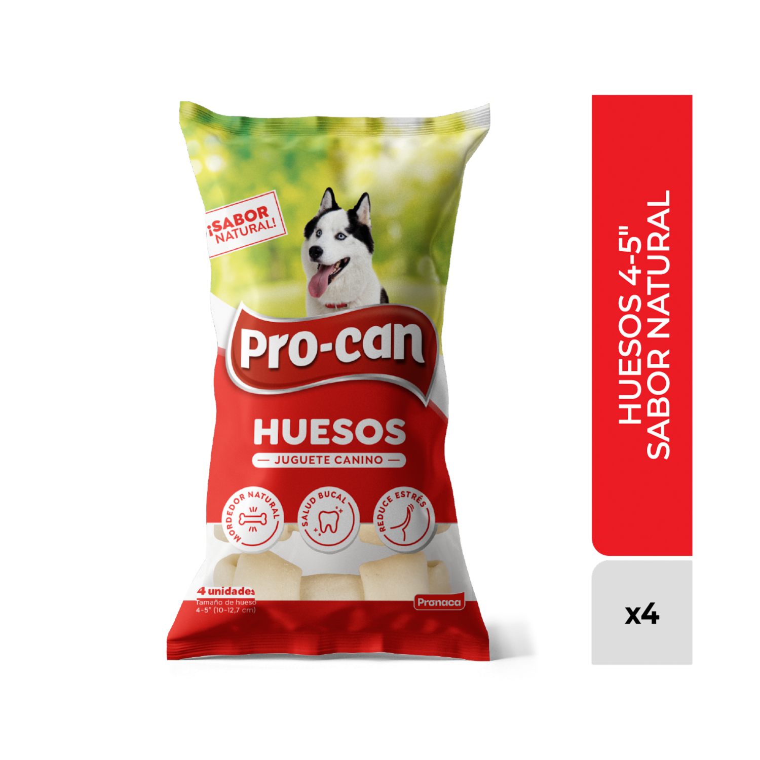 Snack Para Perros 4 Huesos Sabor Natural PRO-CAN 4-5″