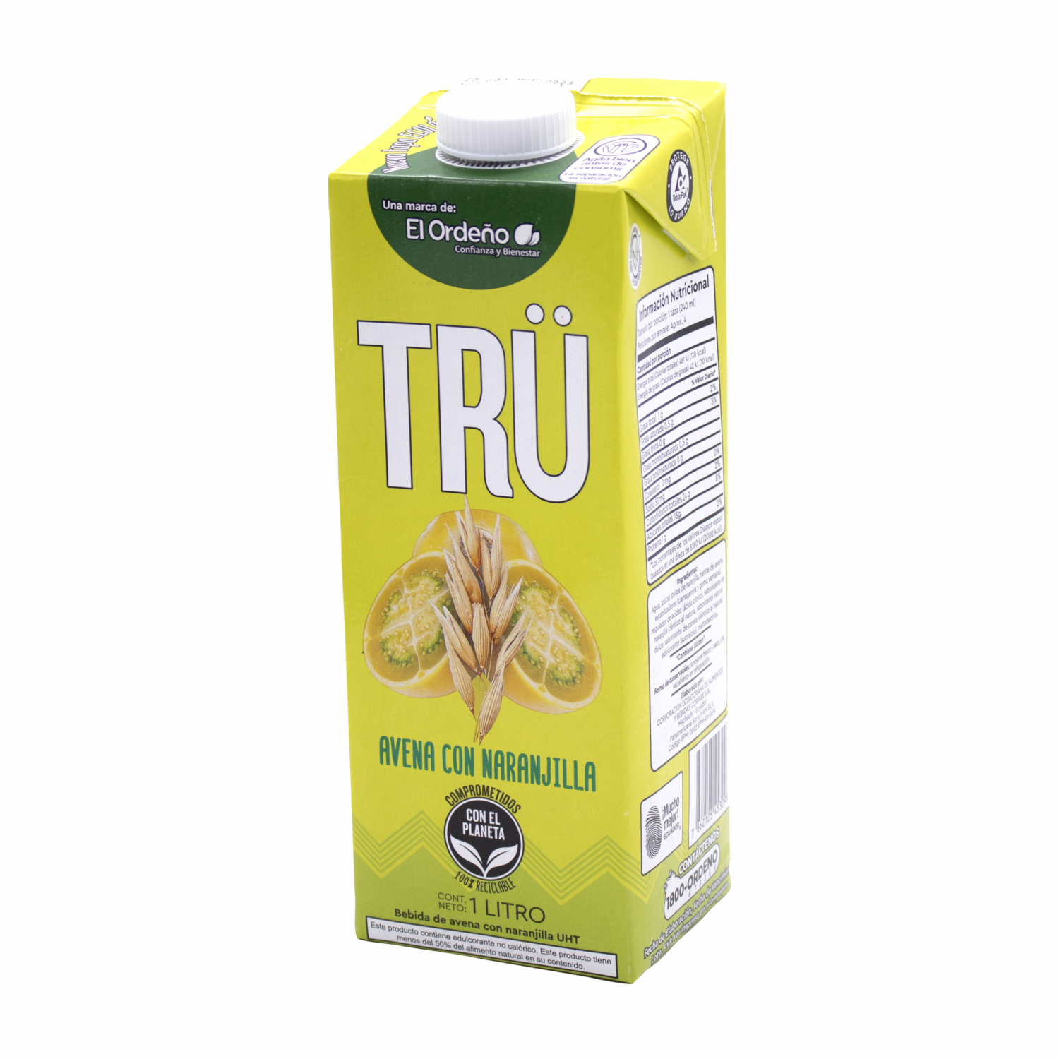 Bebida De Avena Con Naranjilla TRÜ 1 Litro