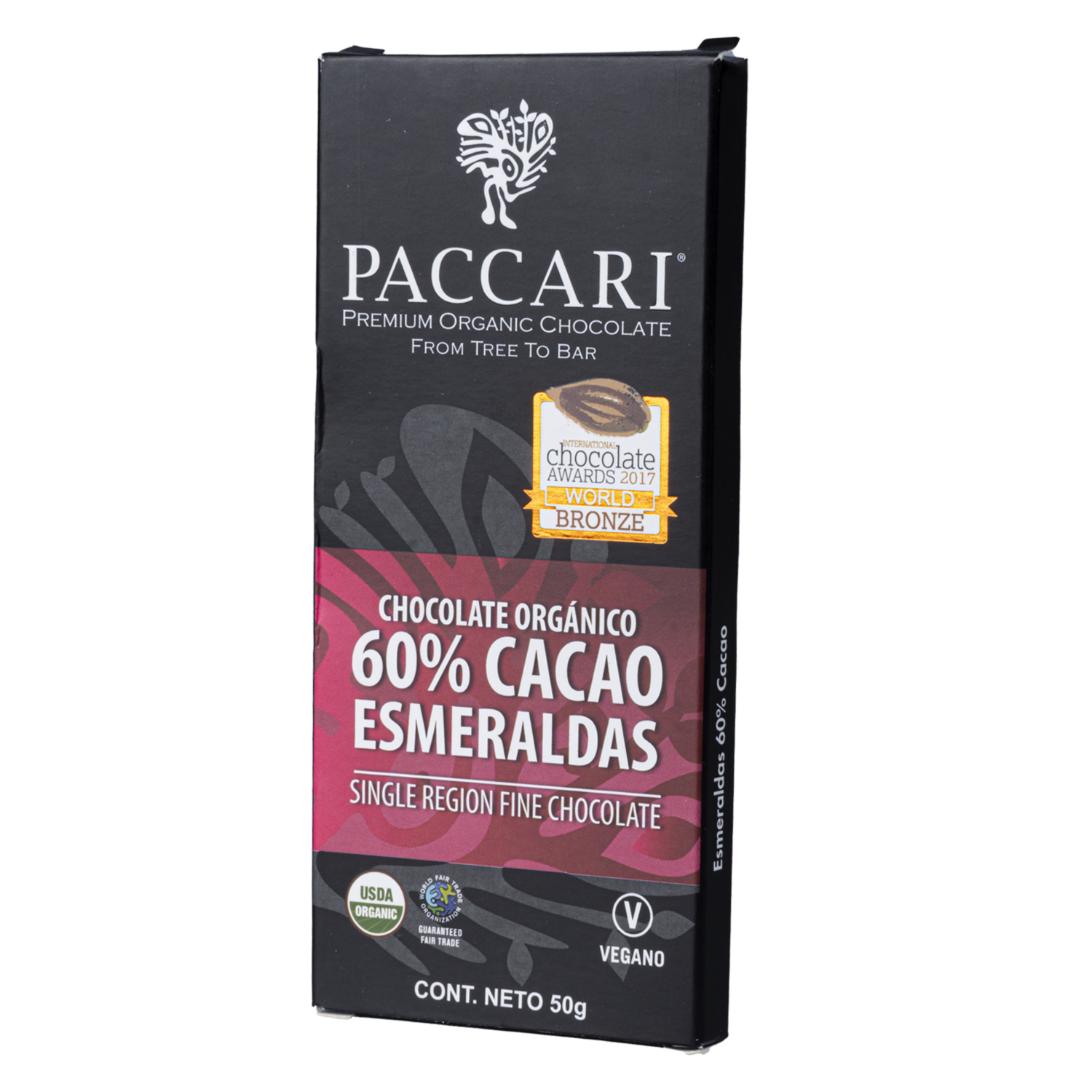Chocolate Orgánico Esmeraldas 60% PACCARI Tableta