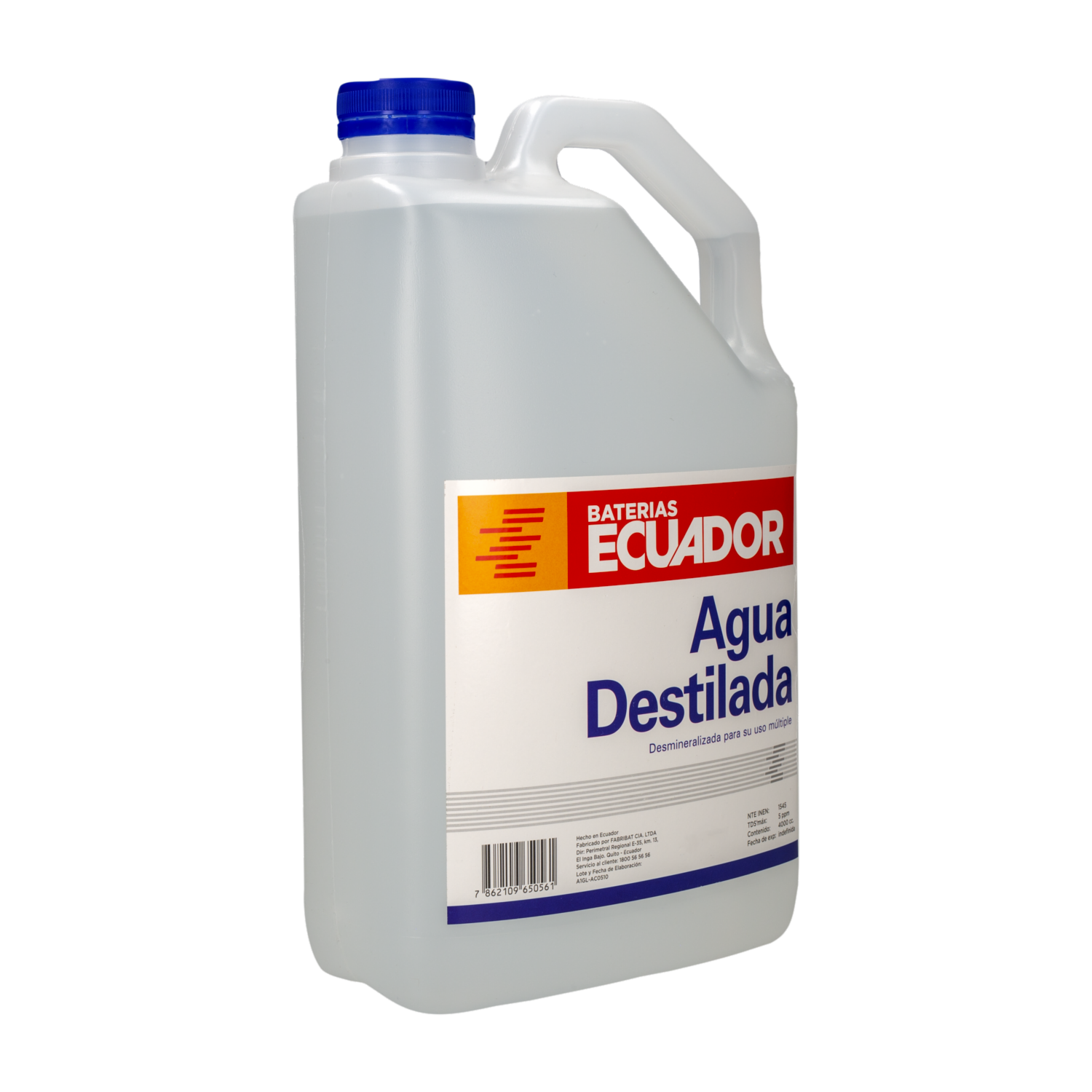 Agua Destilada Desmineralizada BATERÍAS ECUADOR 4000 ml