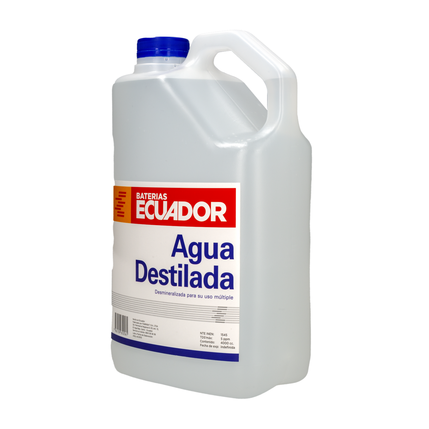 Agua Destilada Desmineralizada BATERÍAS ECUADOR 4000 ml