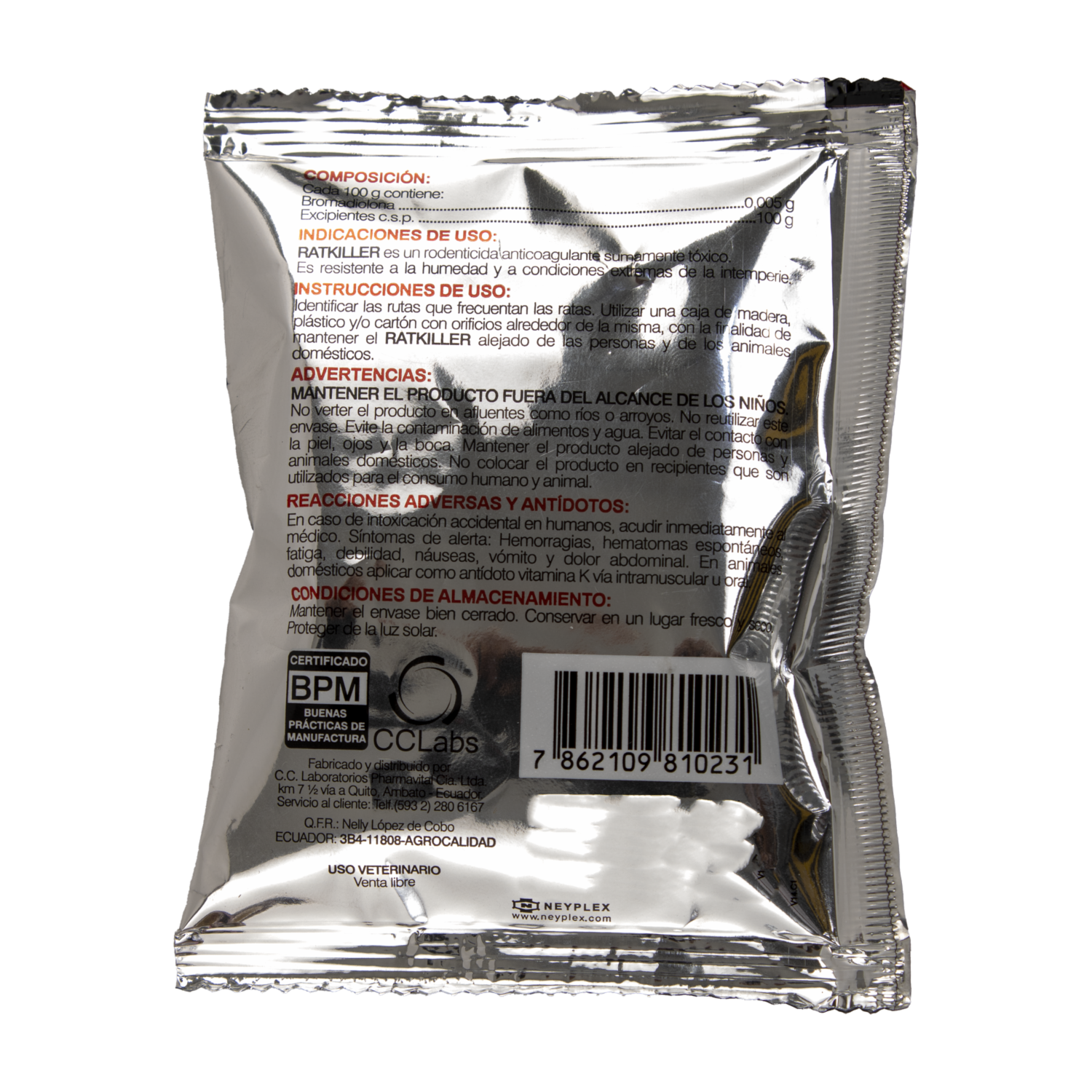 Raticida Pellets RATKILLER 50 G