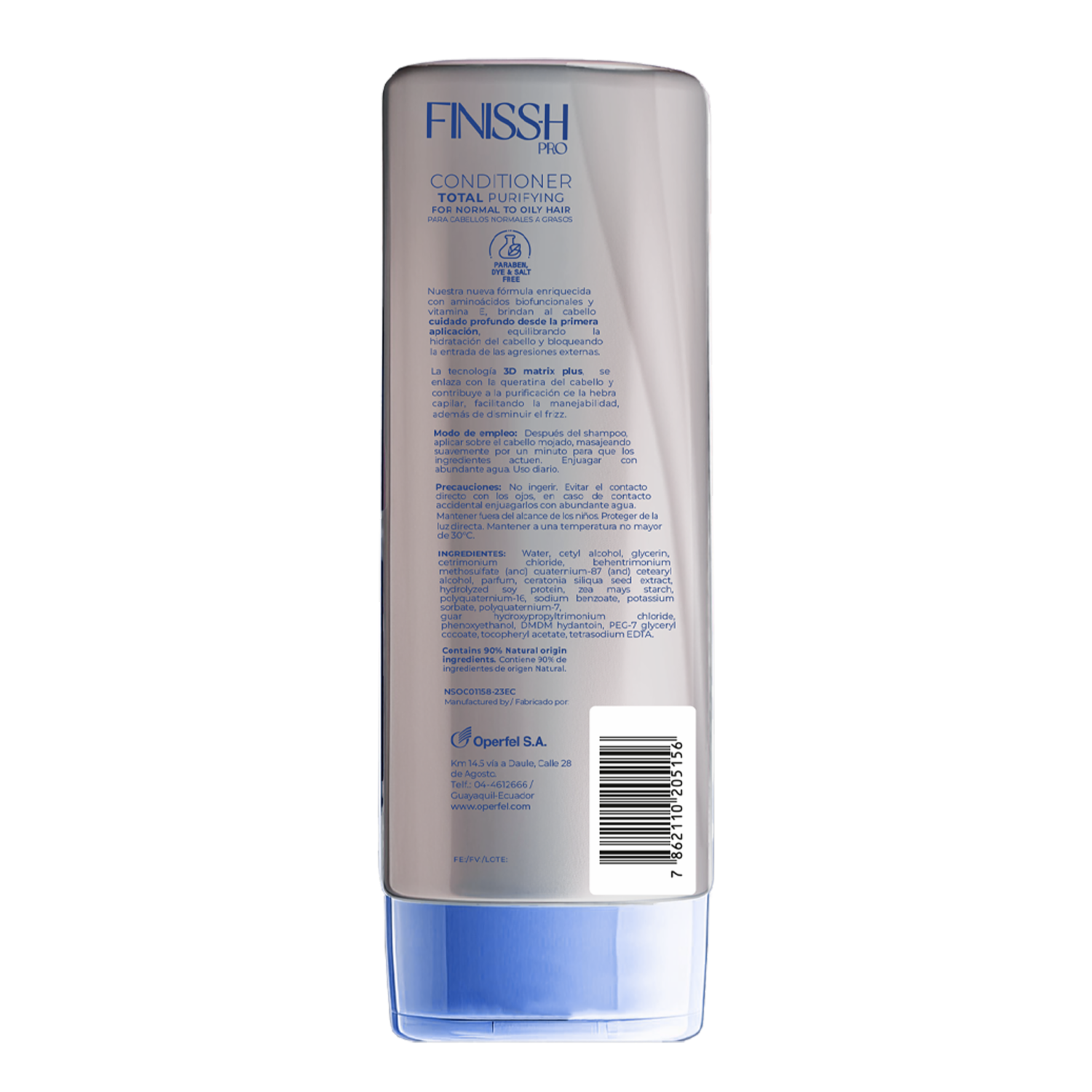 Acondicionador De Cabello Total Purifyng FINISSH PRO 375 Ml