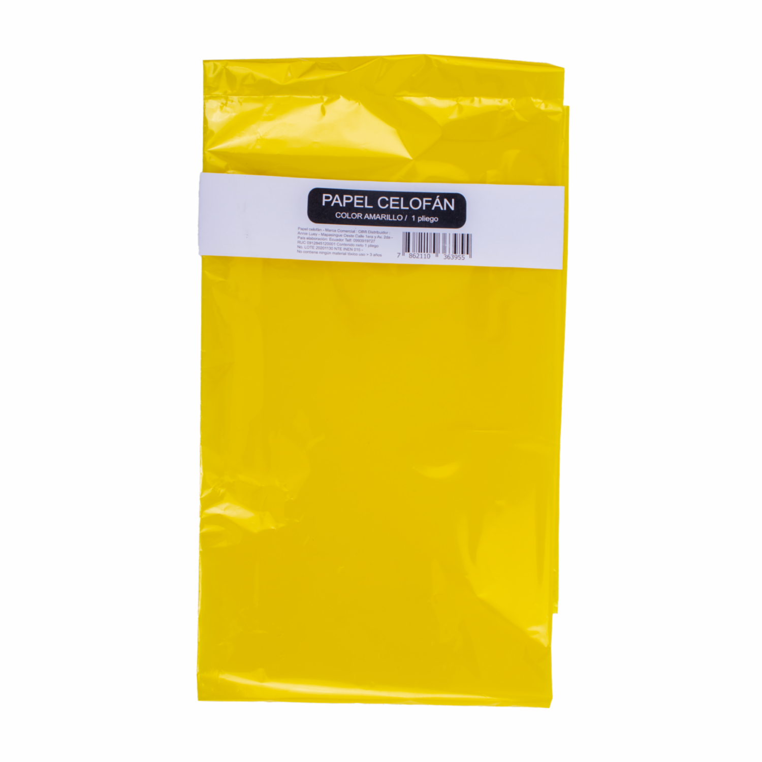 Papel Celofán Color Amarillo OIMI 110X96 Cm