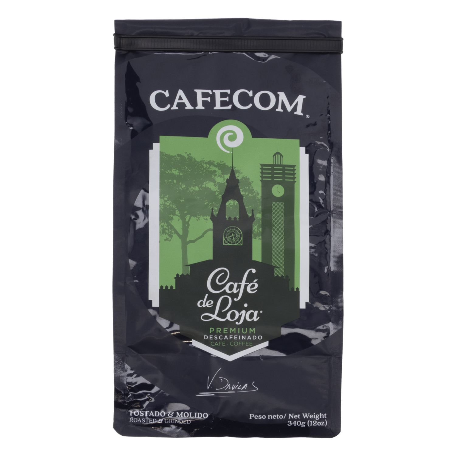 Café Tostado Y Molido De Loja Descafeinado CAFECOM 340 G