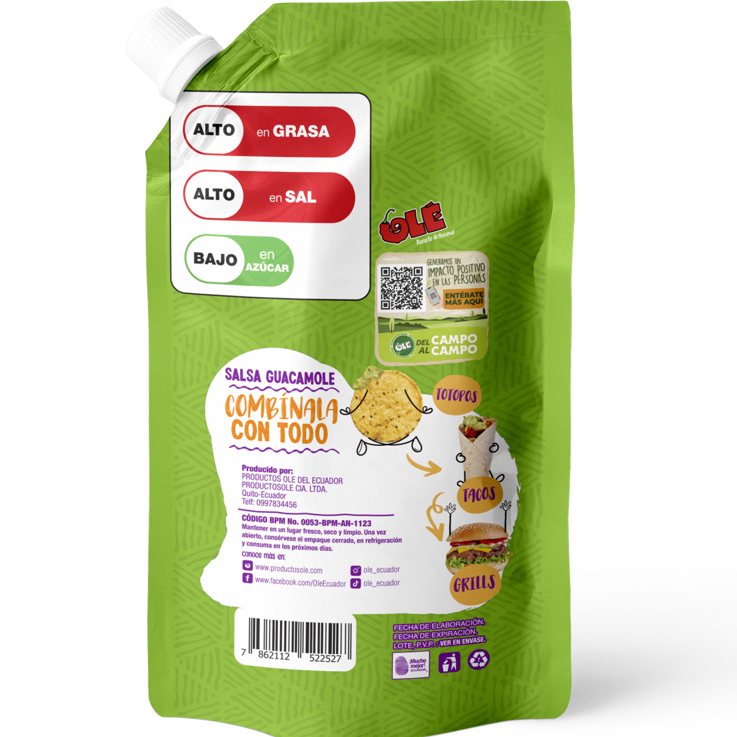Salsa Dip Guacamole Original OLÉ 200 G