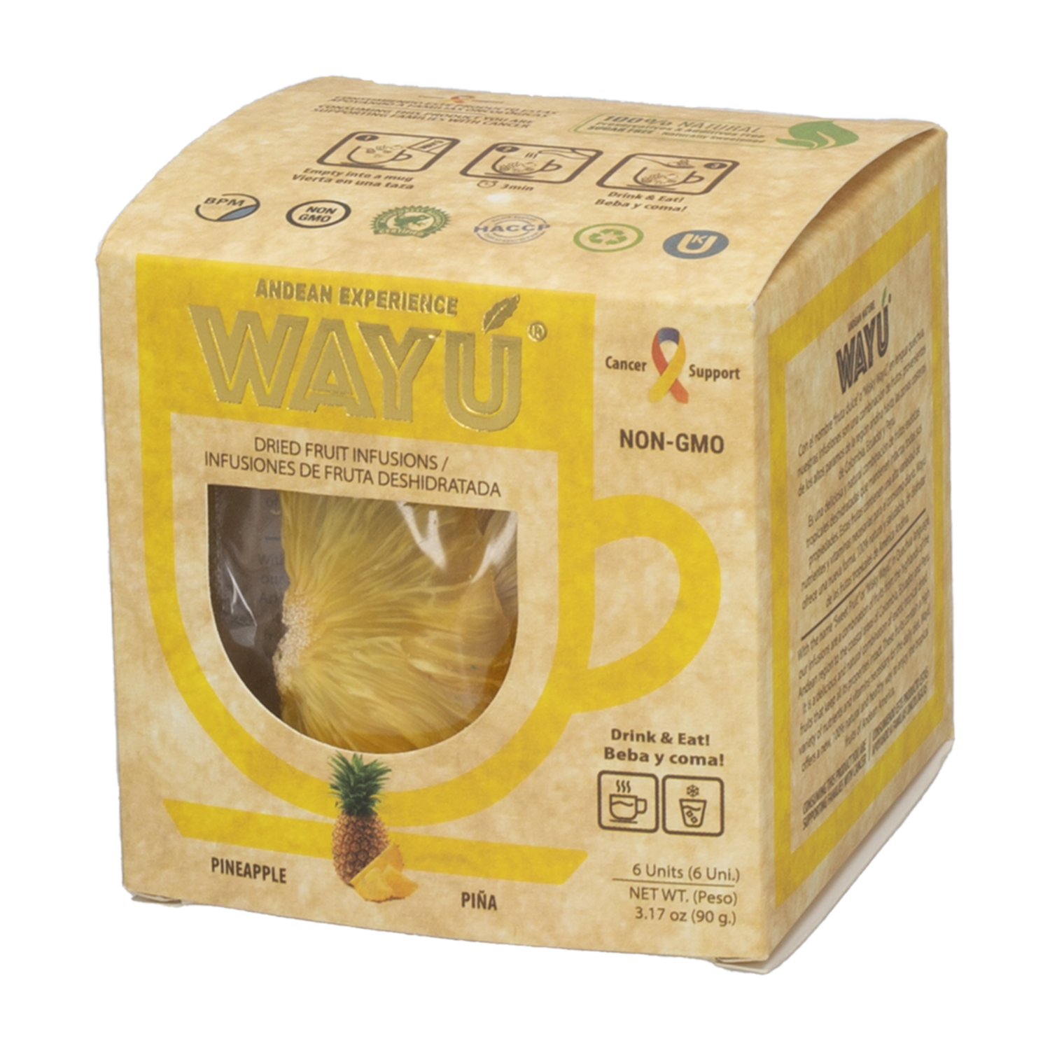 Infusión De Frutas Deshidratadas Piña WAYÚ 90 ml