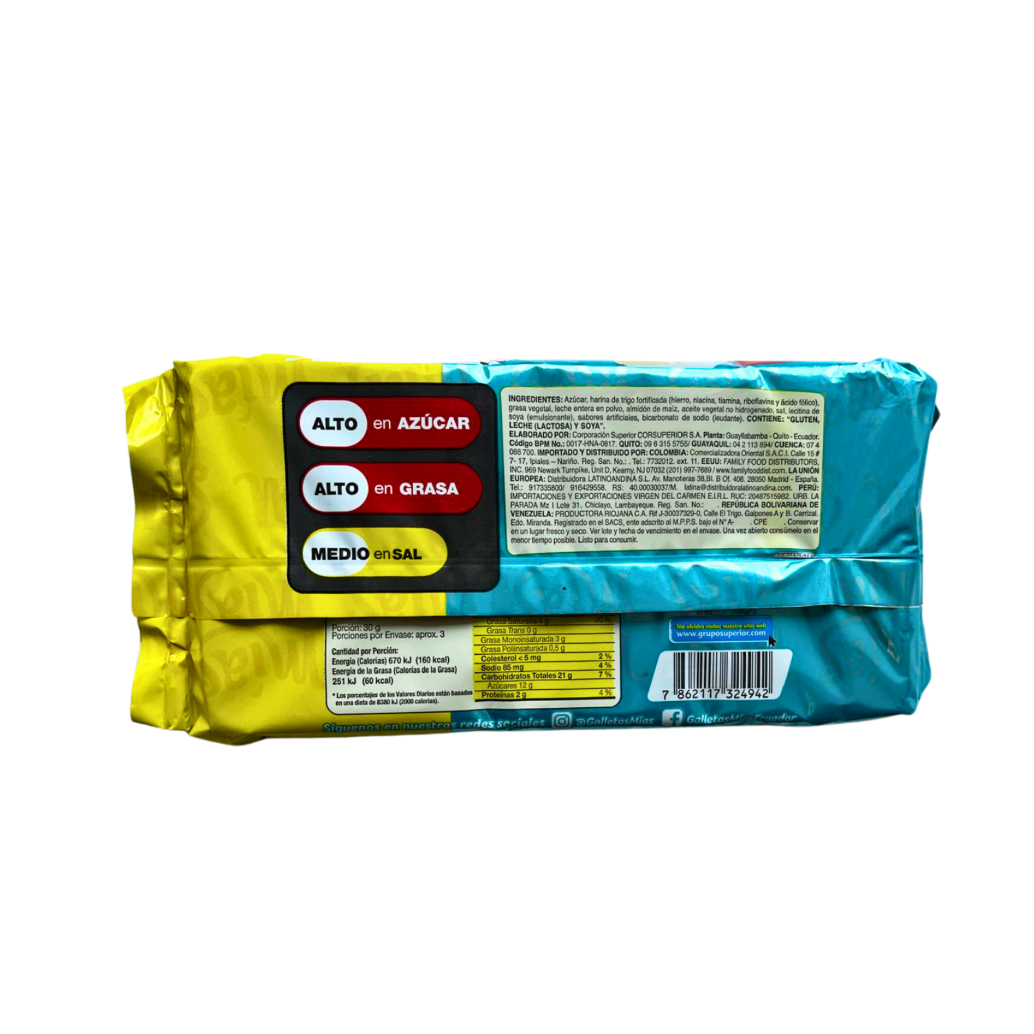 Galletas Dulces Waffer Con Crema Sabor A Leche MÍAS 95  G