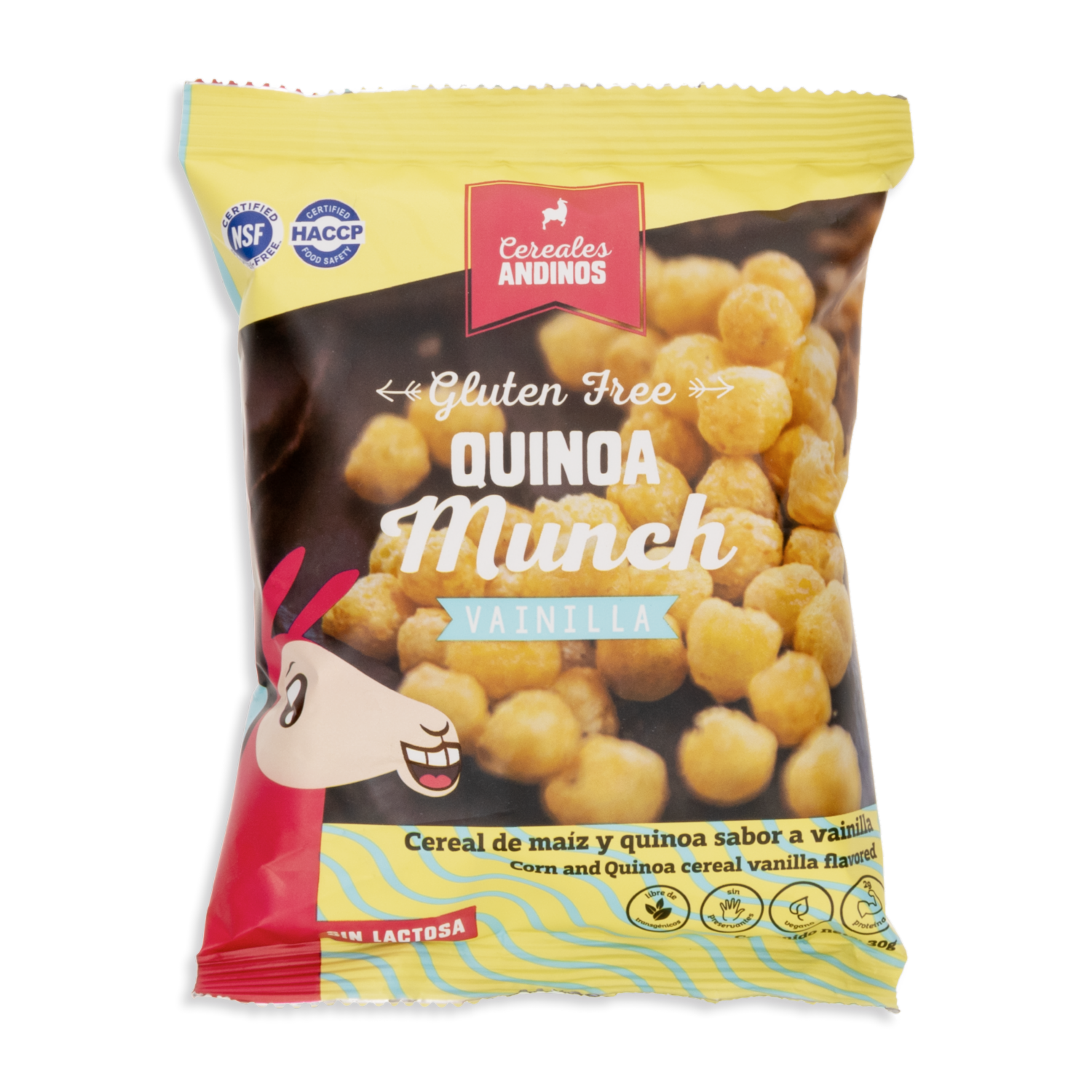 Cereal Quinoa Munch Y Quinoa Sabor A Vainilla Libre De Gluten CEREALES ANDINOS 30 G