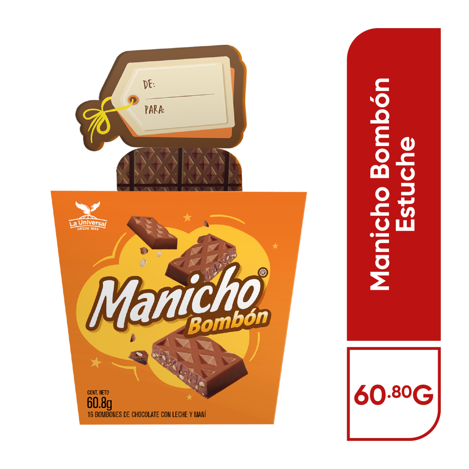 Chocolate Bombón Estuche Reno MANICHO 60,80 G