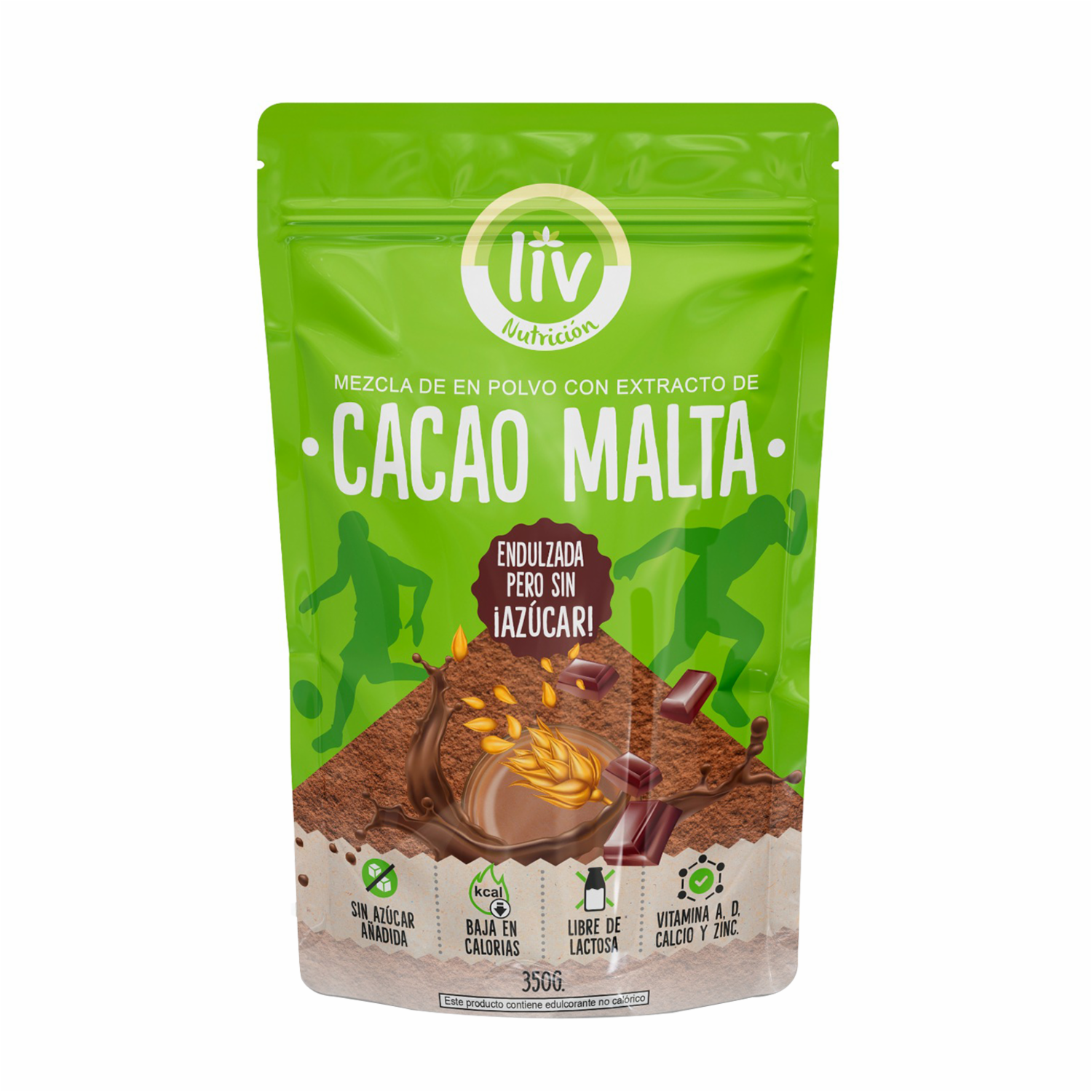 Cacao En Polvo Con Malta Sin Azúcar LIV 350 G