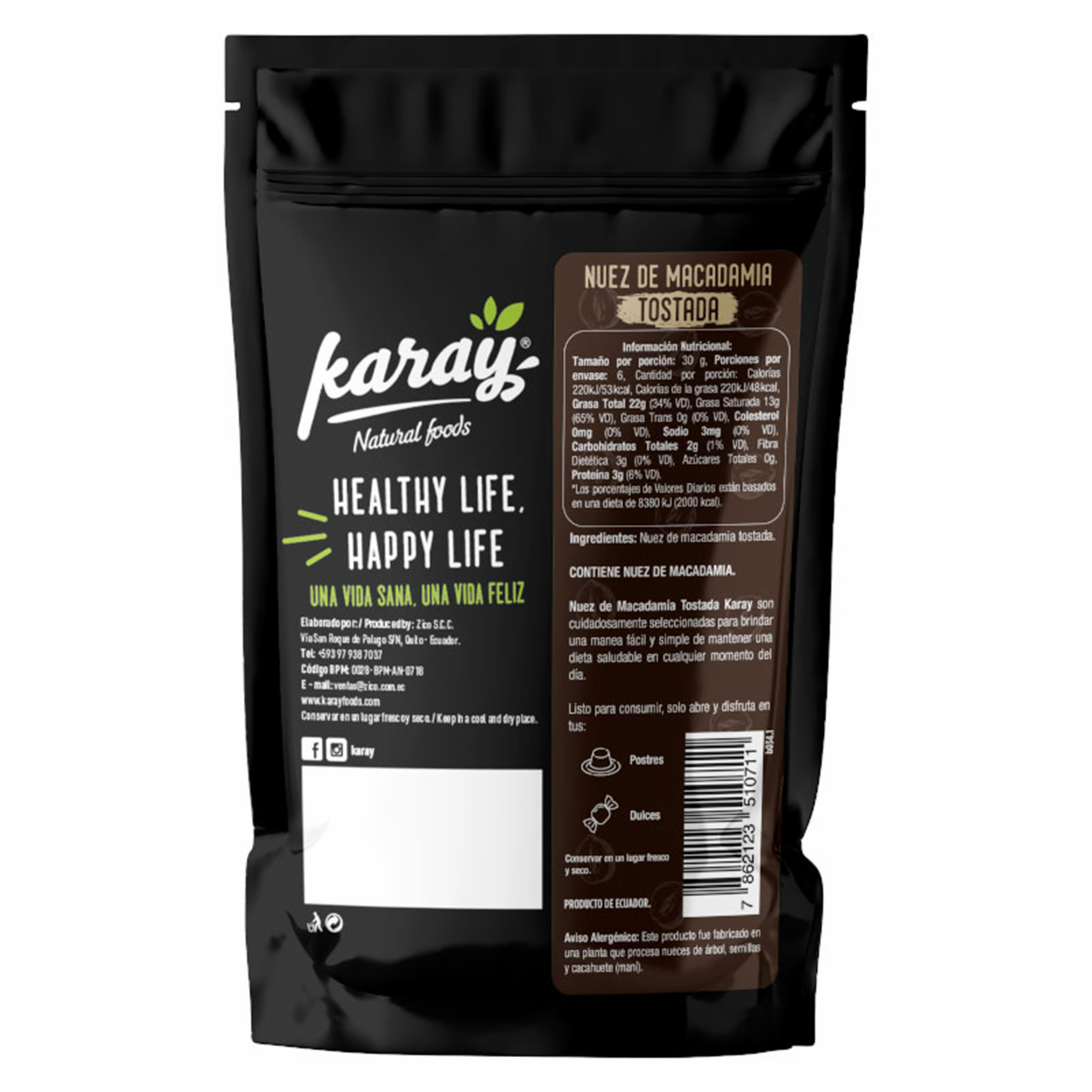 Nuez De Macadamia Tostada KARAY 180 g