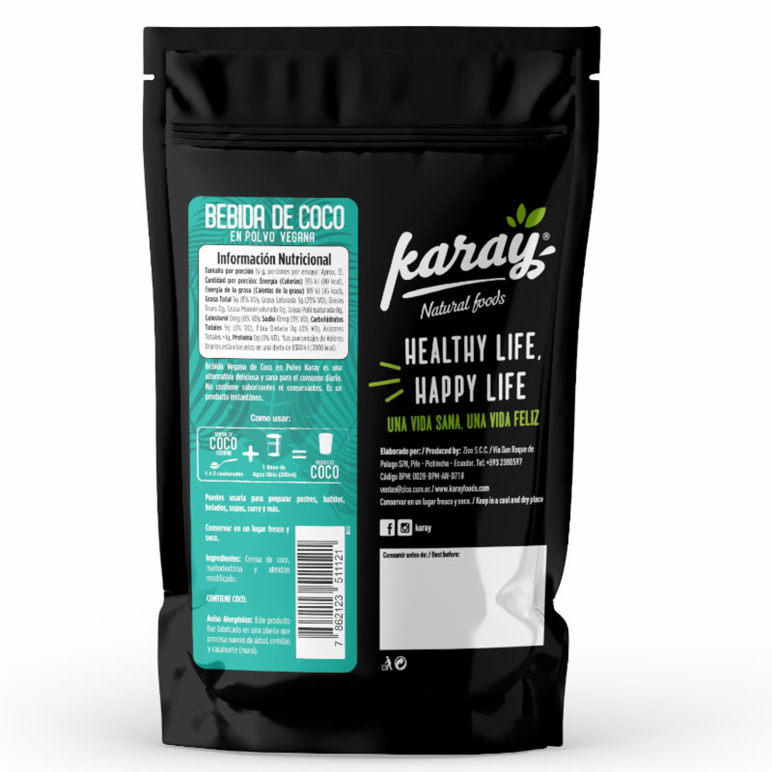 Bebida De Coco En Polvo Sin Gluten KARAY 200 G