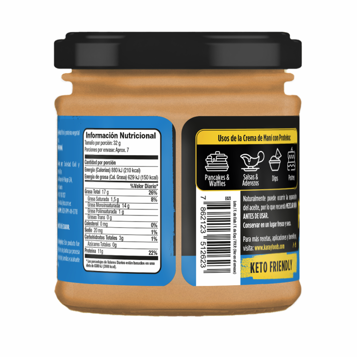 Mantequilla De Maní Con Proteína Vegetal KARAY 225 G