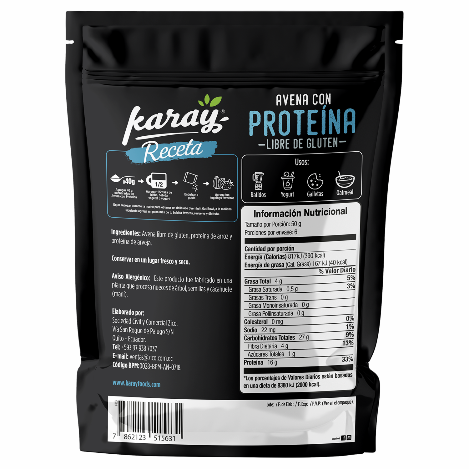 Avena Proteica Sin Azúcar KARAY 300 G