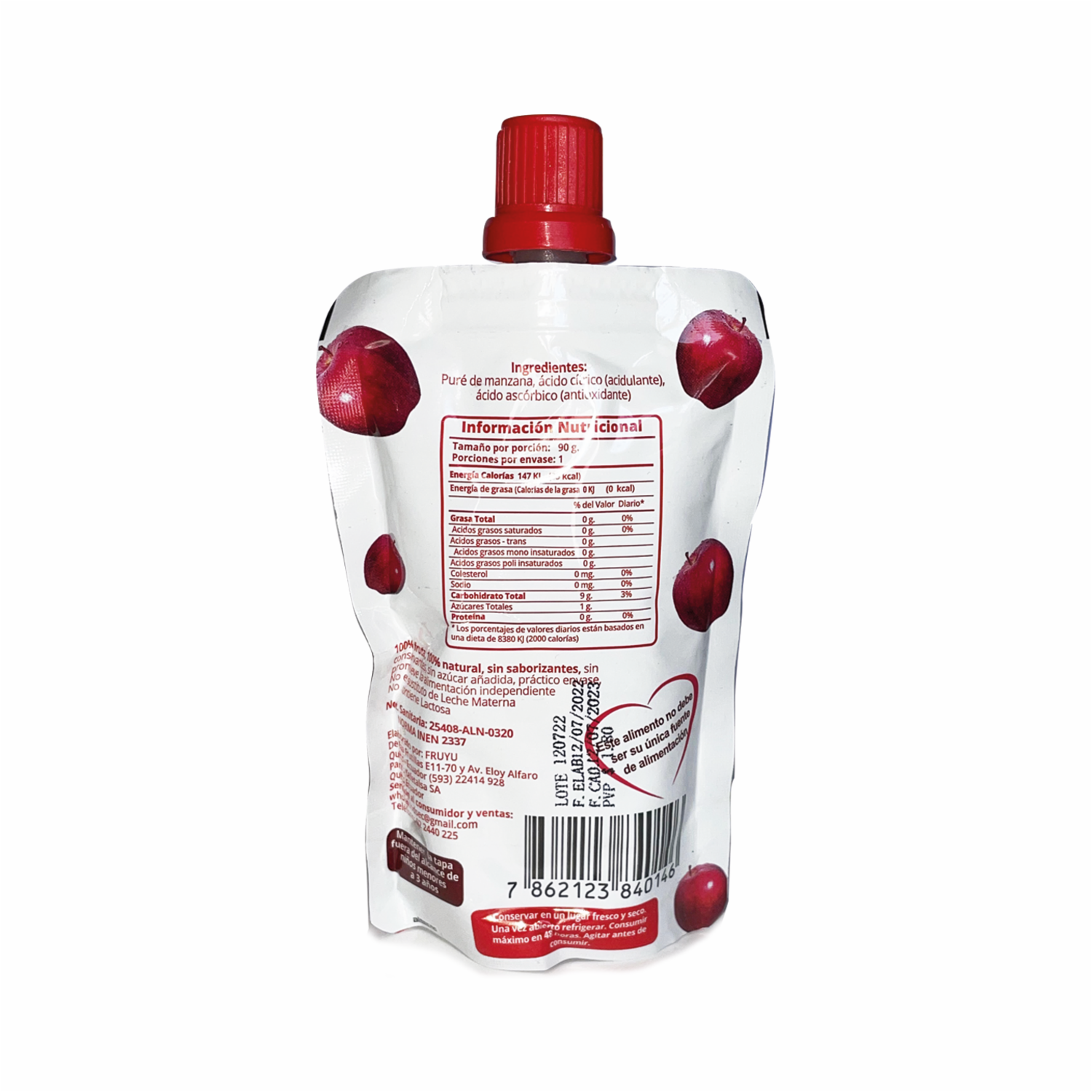 Compota Pouch De Manzana YUMMY BABY 90 G