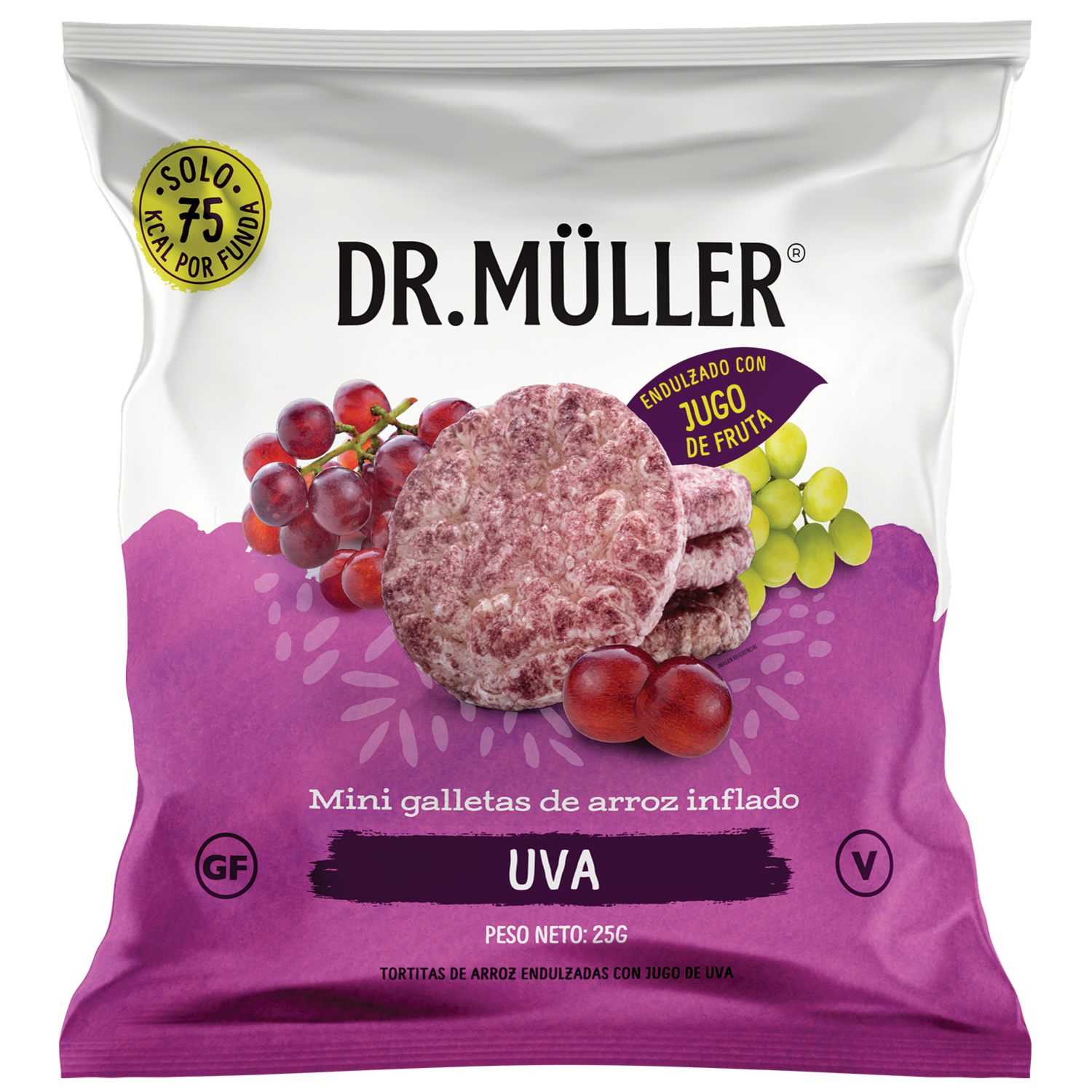 Galletas De Arroz Mini Inflado Sabor A Uva DR. MÜLLER 25 G