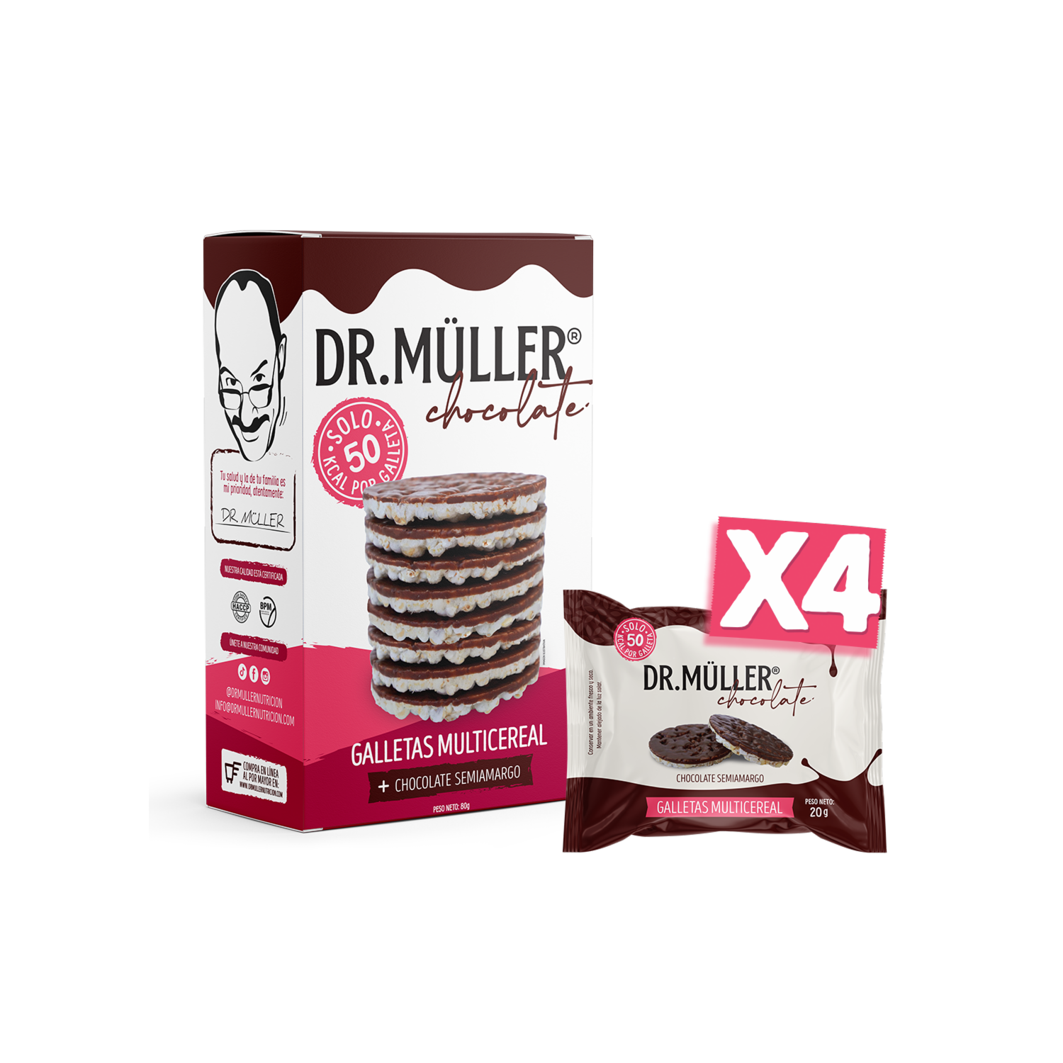 Galletas De Multicereal Con Chocolate Semiamargo DR. MÜLLER 80 G