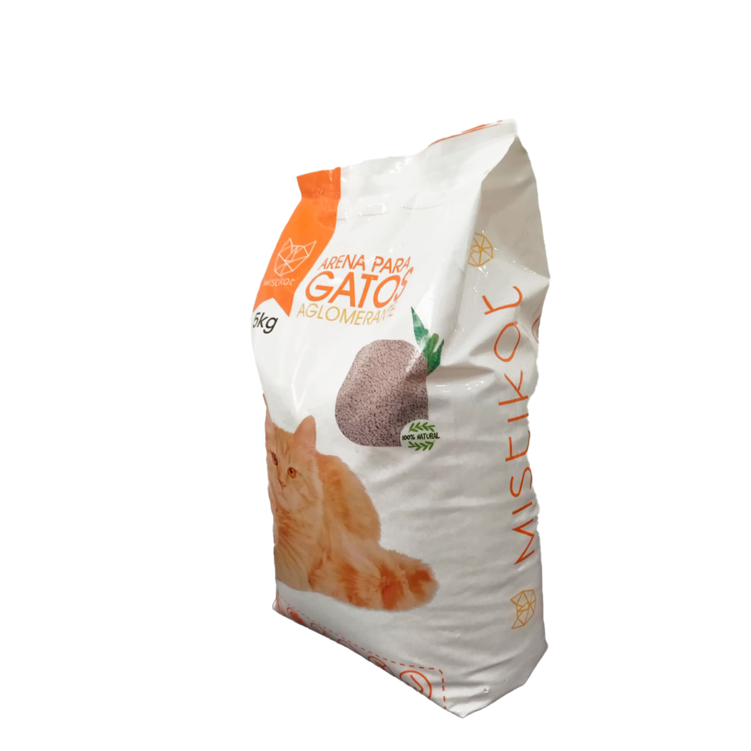 Arena Para Gatos Aglomerante 100% Natural MISTIKAT 5 KG