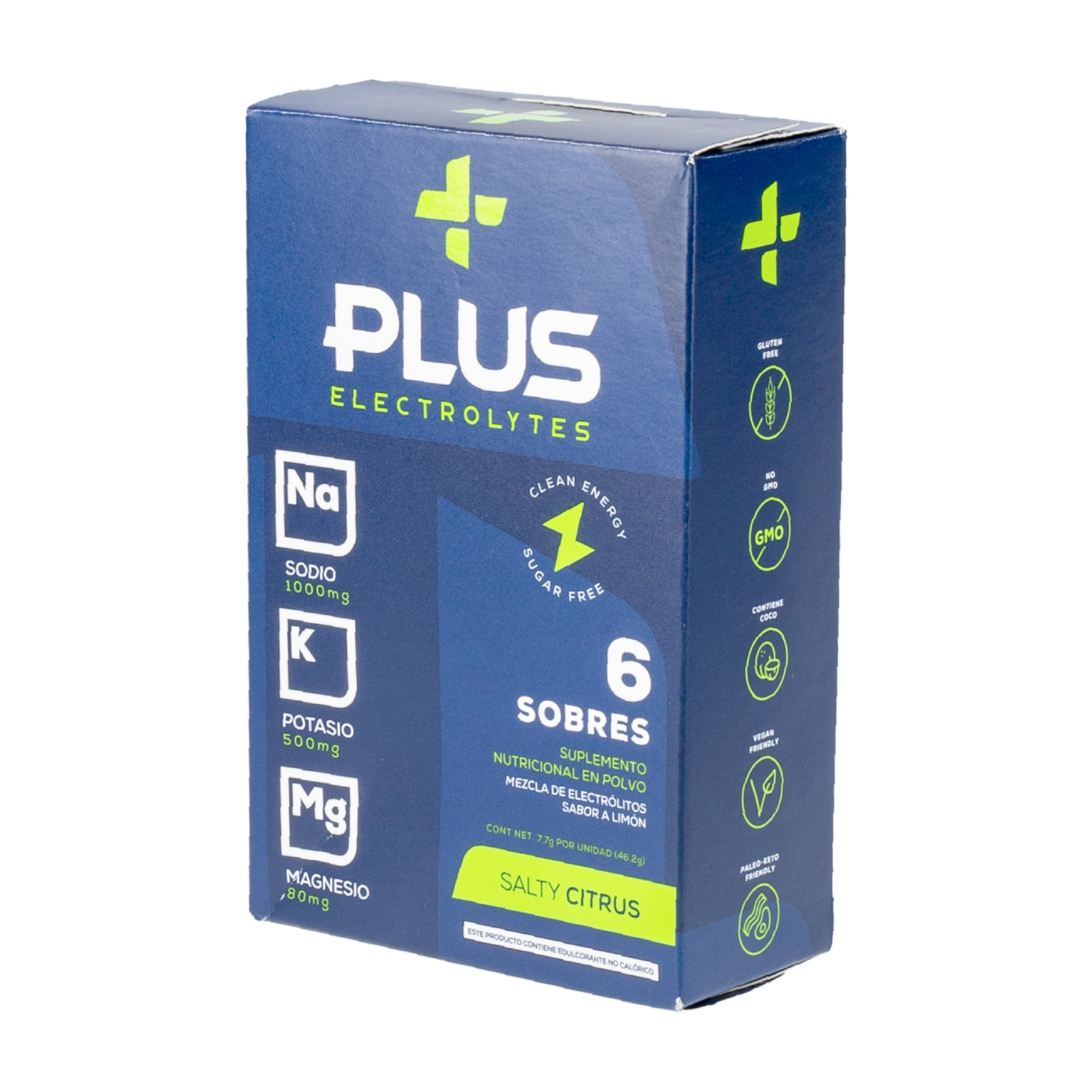 Suplemento Nutricional Hidratante En Polvo Sabor A Limón PLUS ELECTROLYTES 6 Sobres X 7,7 G