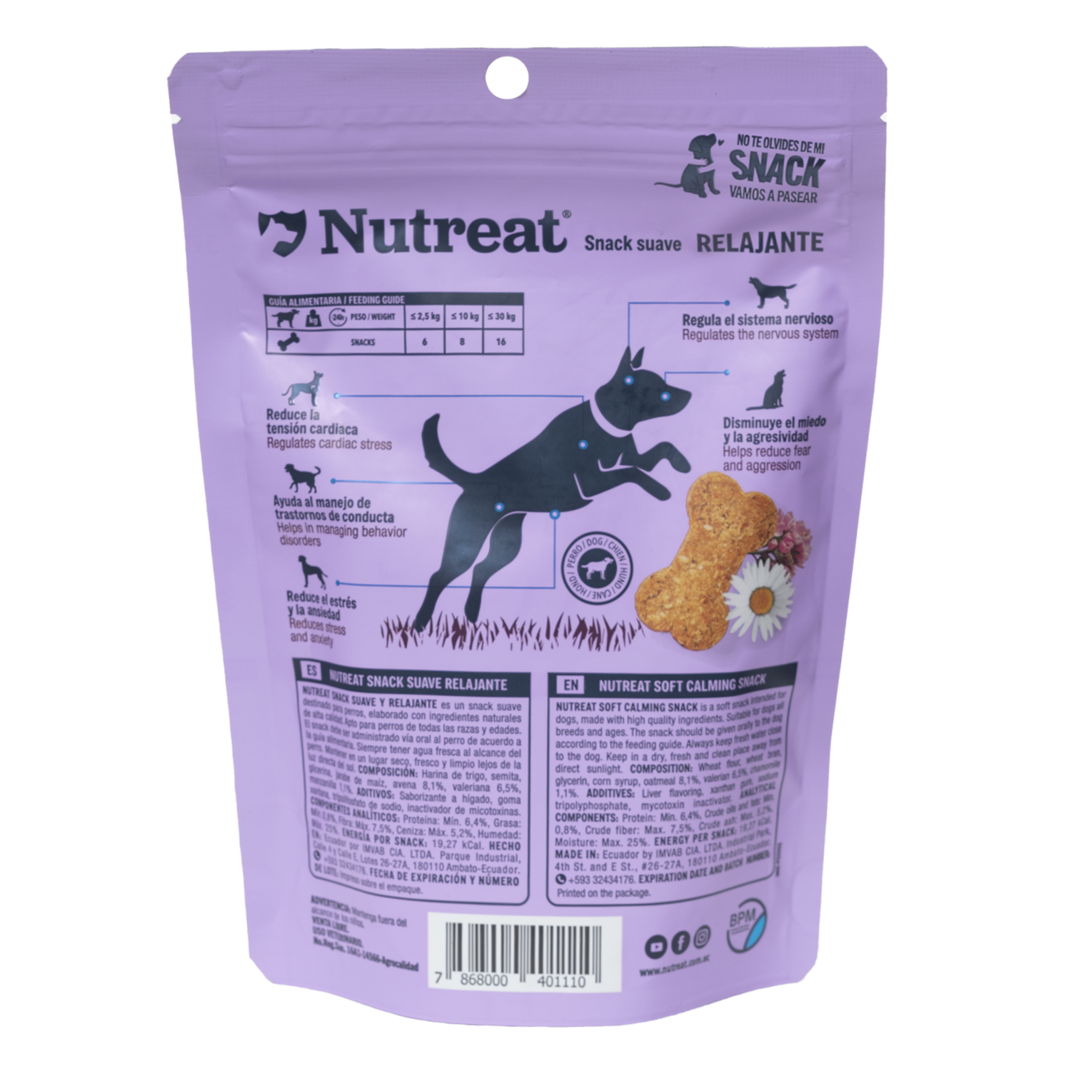 Snack Para Perros Relajante NUTREAT 168 G