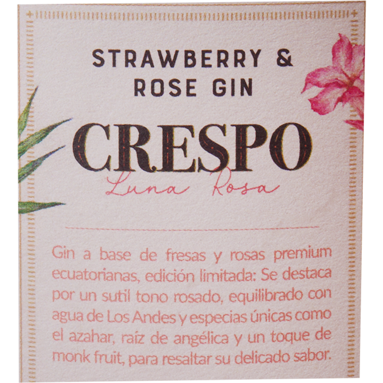 Gin Luna Rosa CRESPO 700 Ml
