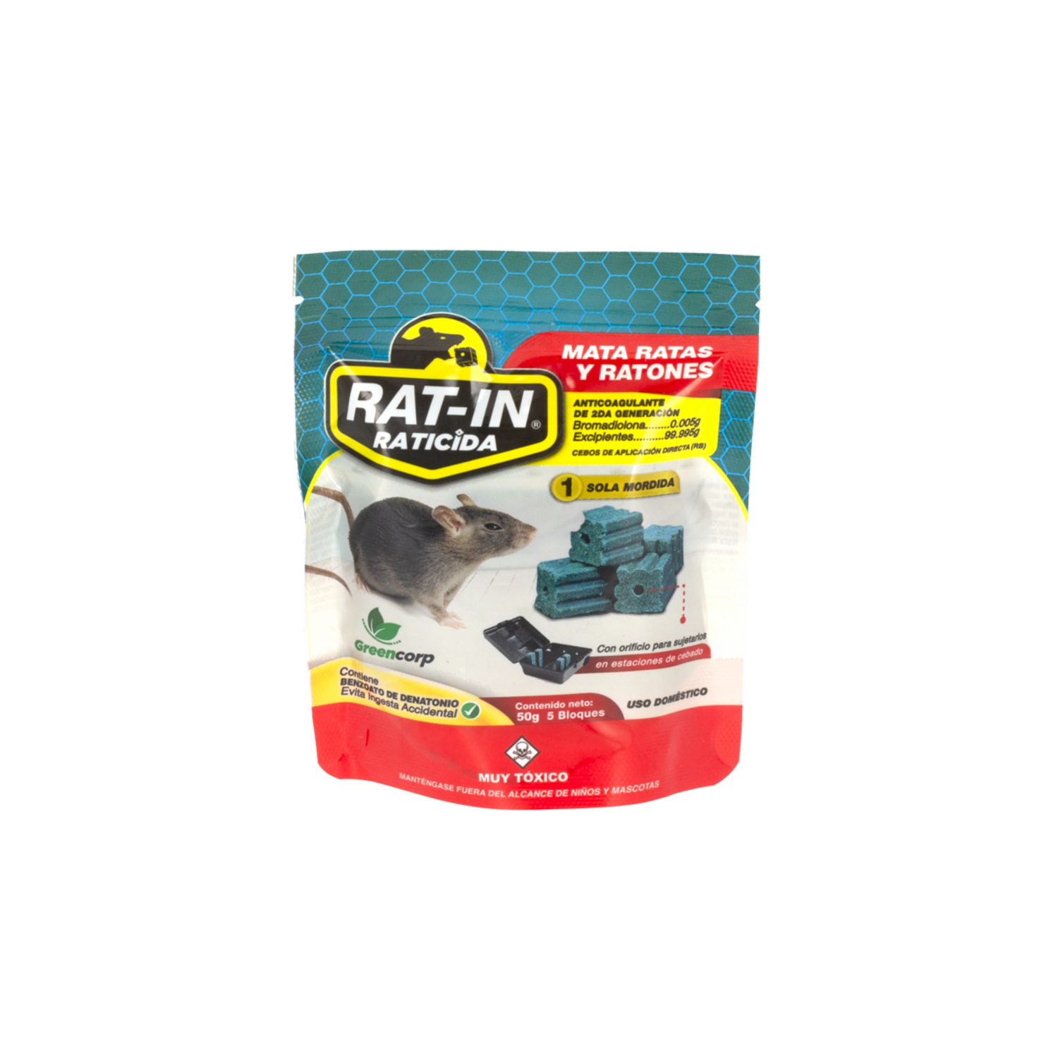 Raticida De Segunda Generación RAT-IN 50 G