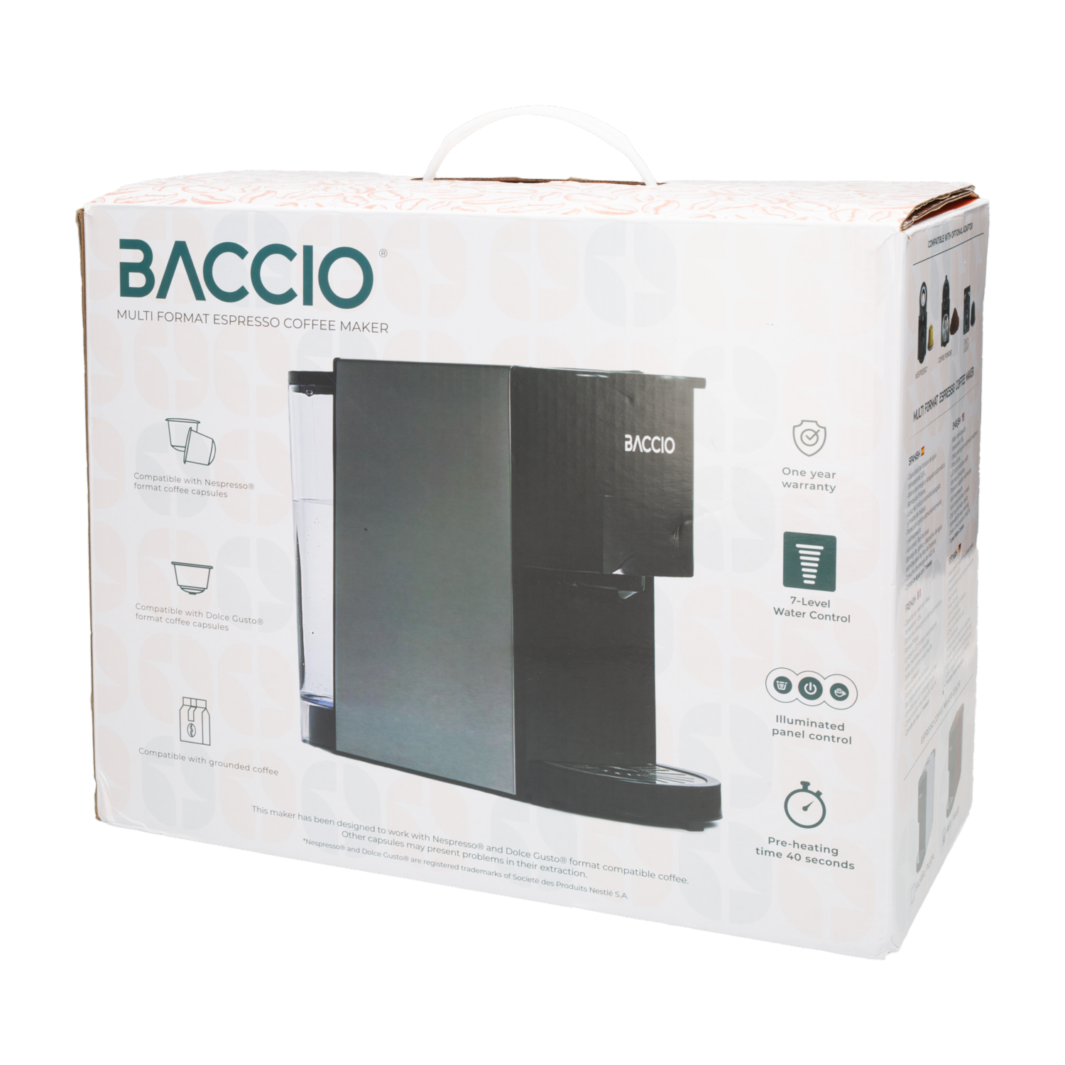 Cafetera Eléctrica Multiformato A-513F BACCIO 0.8 Litros
