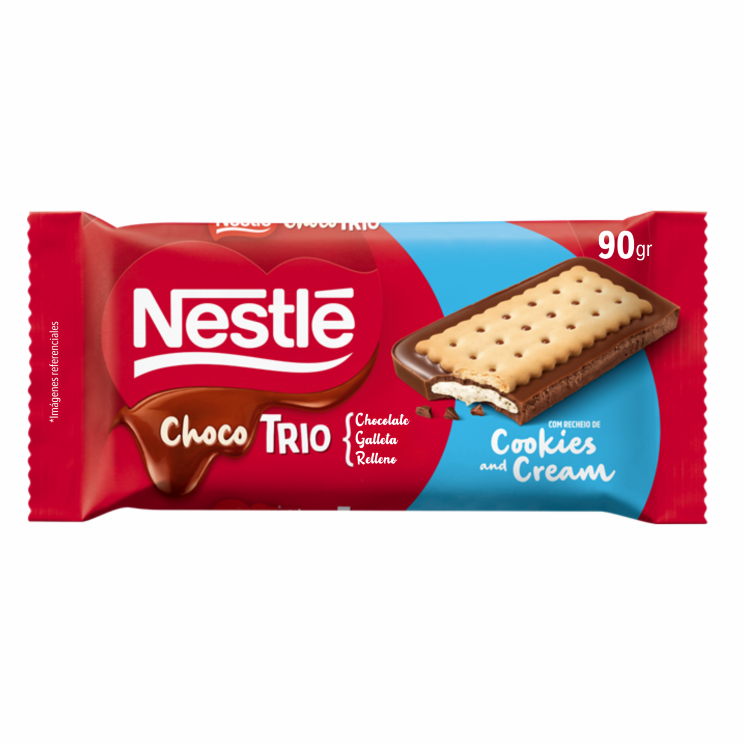 Chocolate En Tableta Con Leche Y Galleta NESTLÉ CHOCO TRIO 90 G