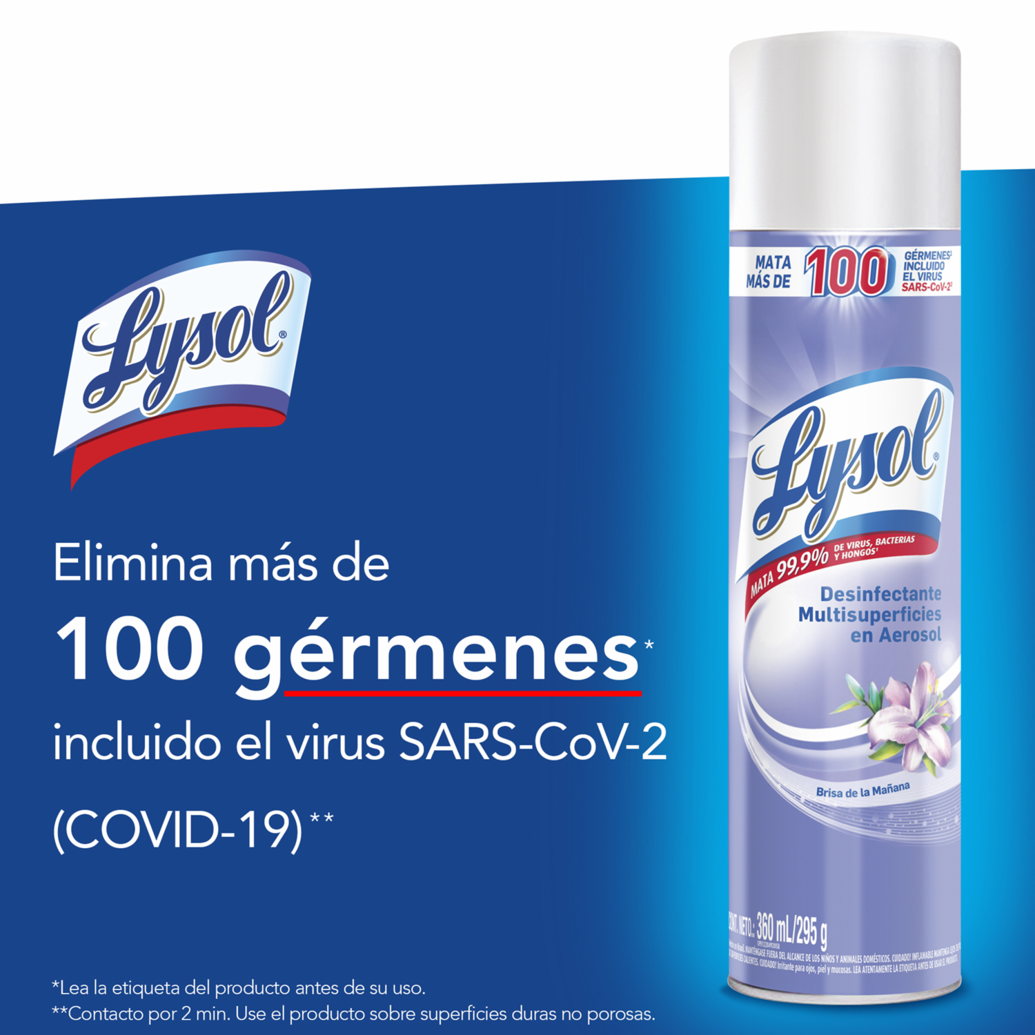 Desinfectante Aerosol Brisa De La Mañana LYSOL 360 Ml