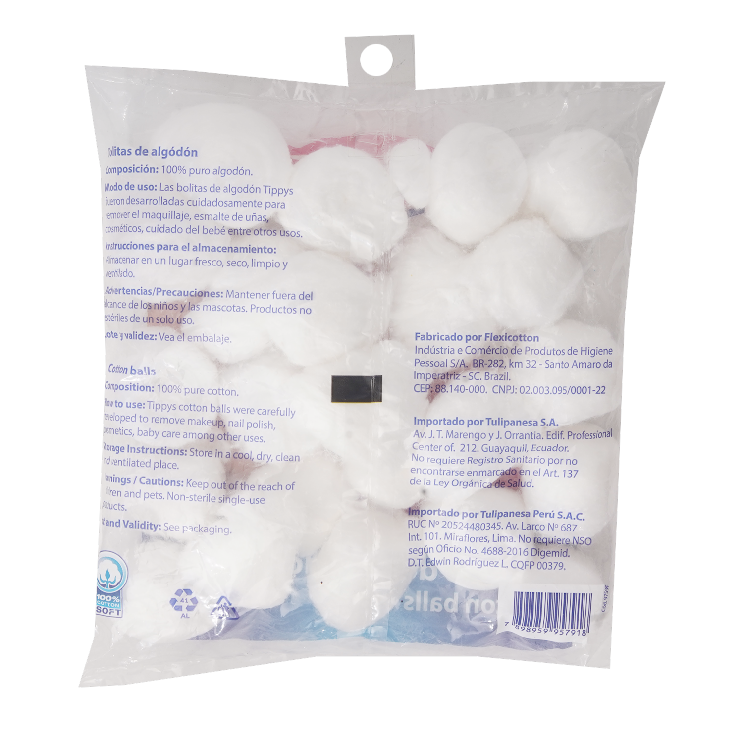 Algodón Multiuso En Bolitas TIPPYS 50 G