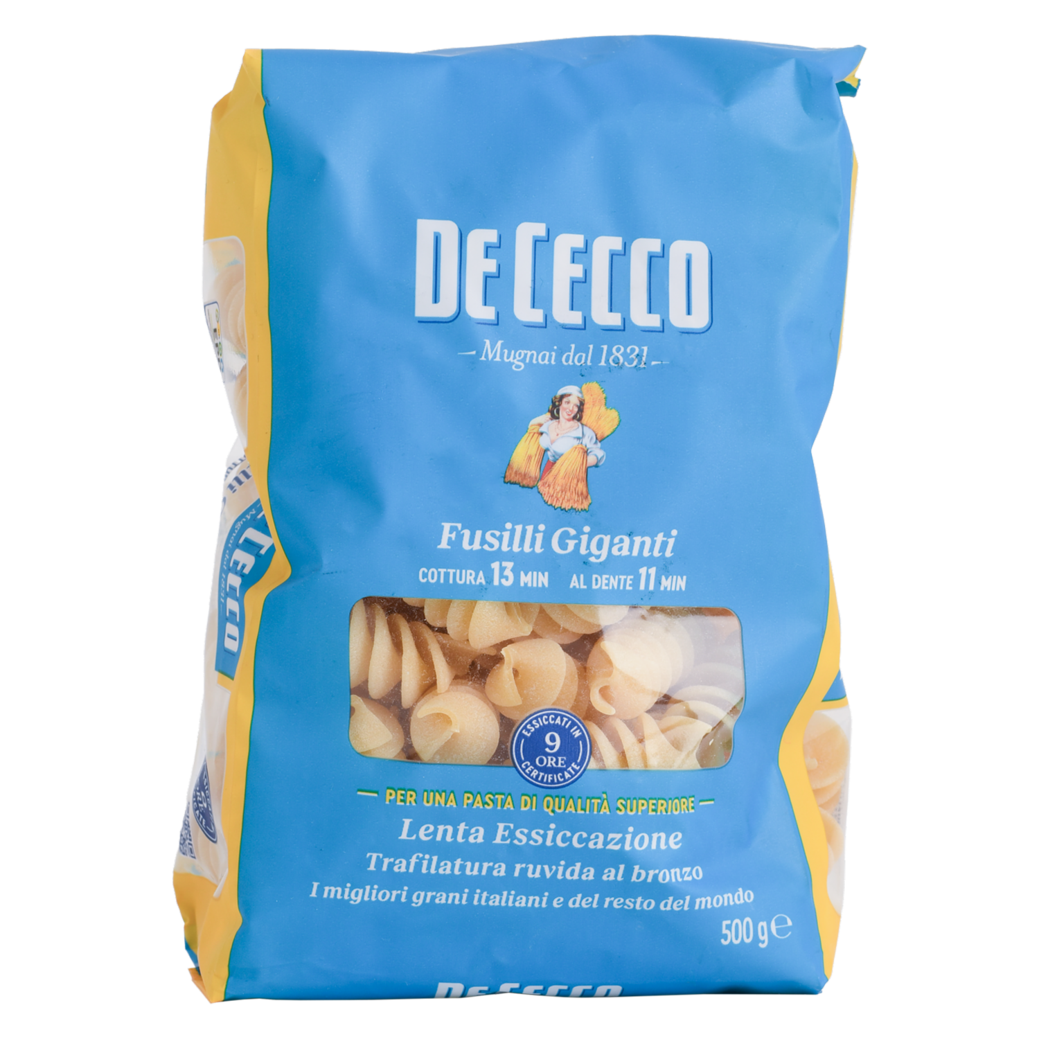 Pasta De Trigo Duro Fusili Giganti DE CECCO 500 G