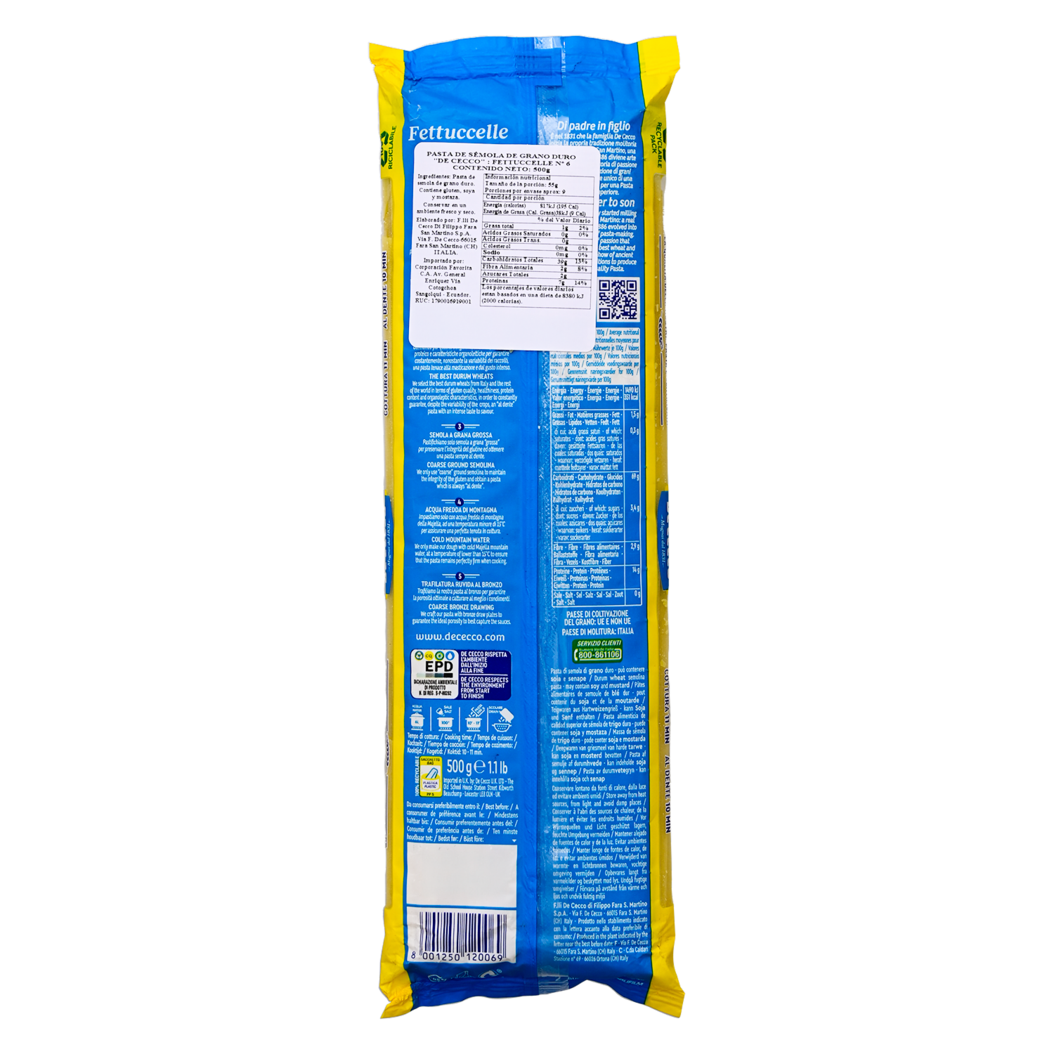 Fettuccelle N°6 DE CECCO Funda