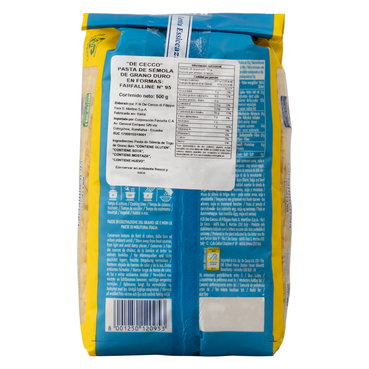 Farfaliline Pasta DE CECCO Funda
